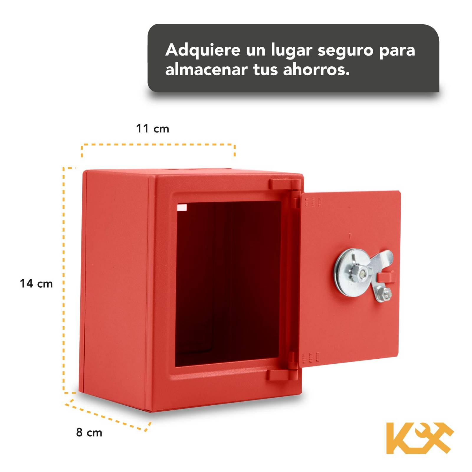 Caja Seguridad Alcancia Combinacion Colores 13cm De Monedas Rojo