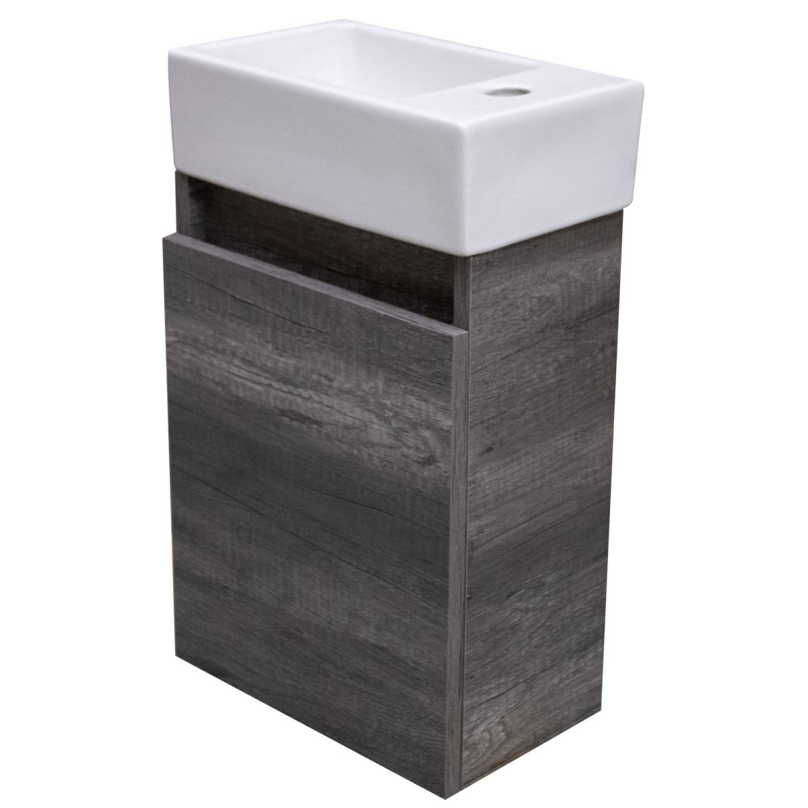 Mueble Para Baño Mdf Gabinete Gris Mini Organizador Lavabo 