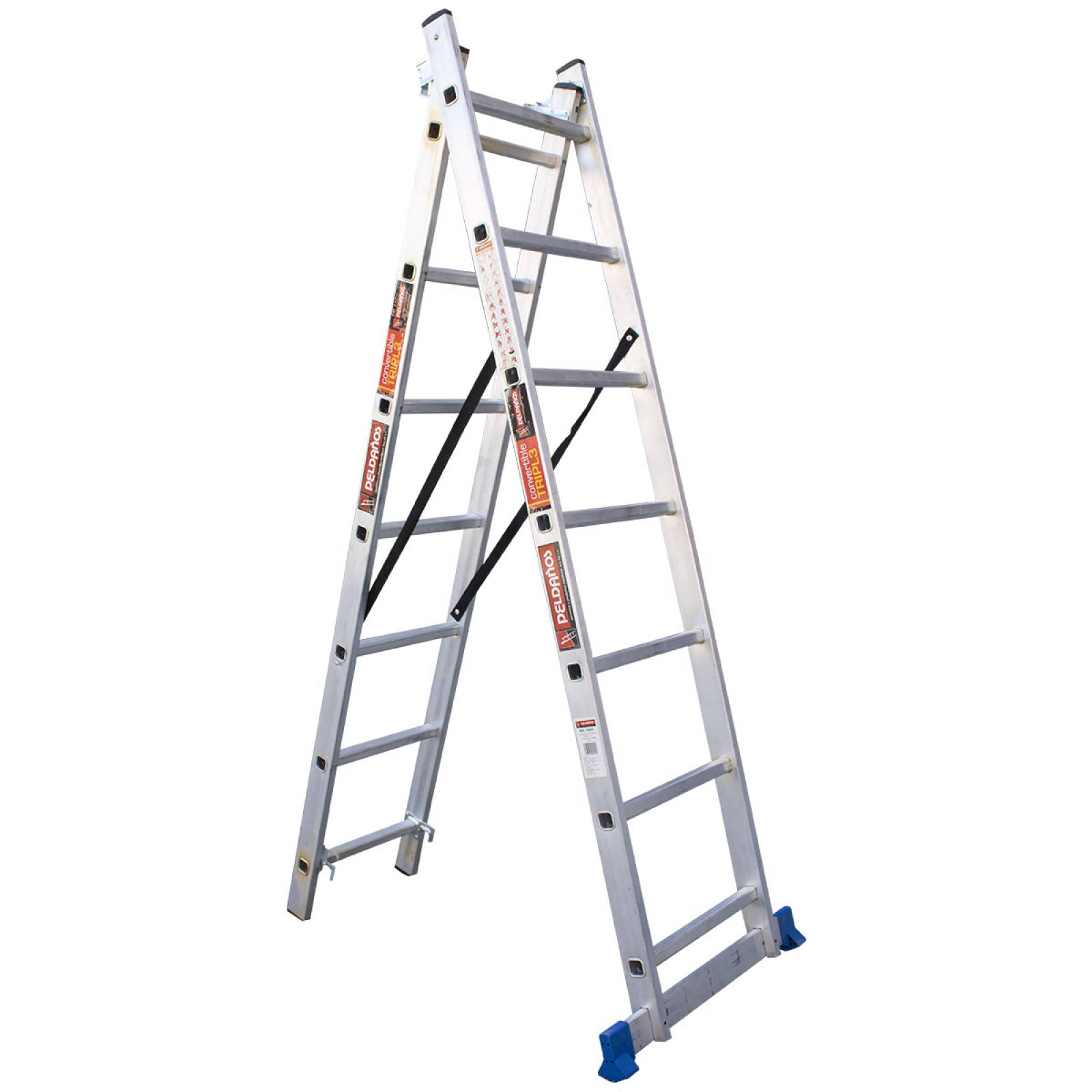 Escalera Convertible Tipo Tijera Extencion Plegable Peldaños 