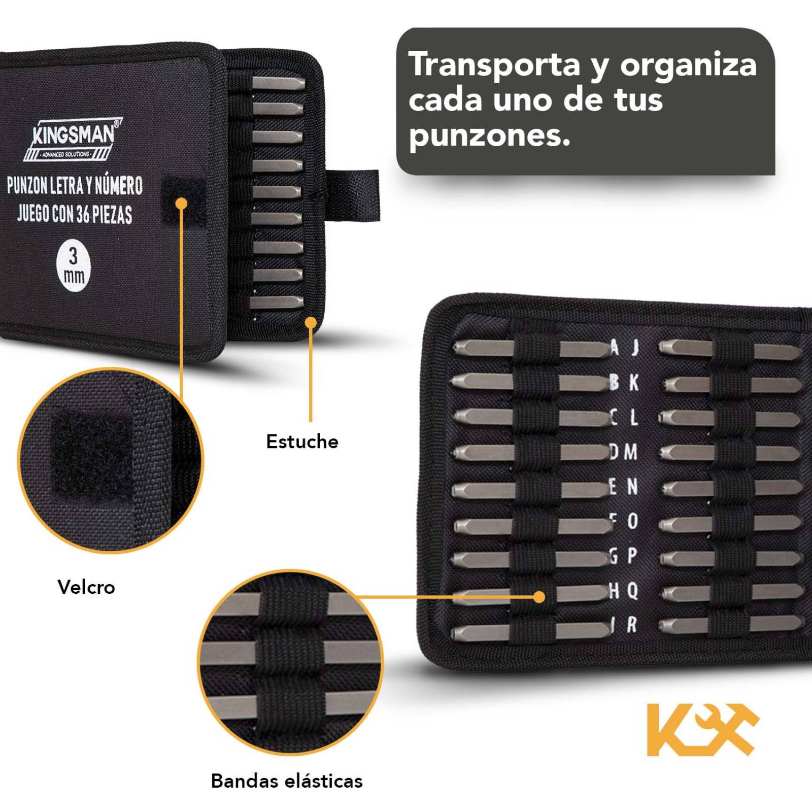 Combo Punzon Letras Numeros 3mm 36 Pzs Estuche Envio Gratis 