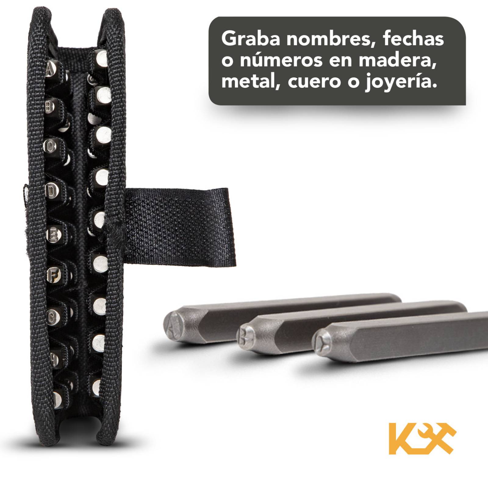 Combo Punzon Letras Numeros 3mm 36 Pzs Estuche Envio Gratis 