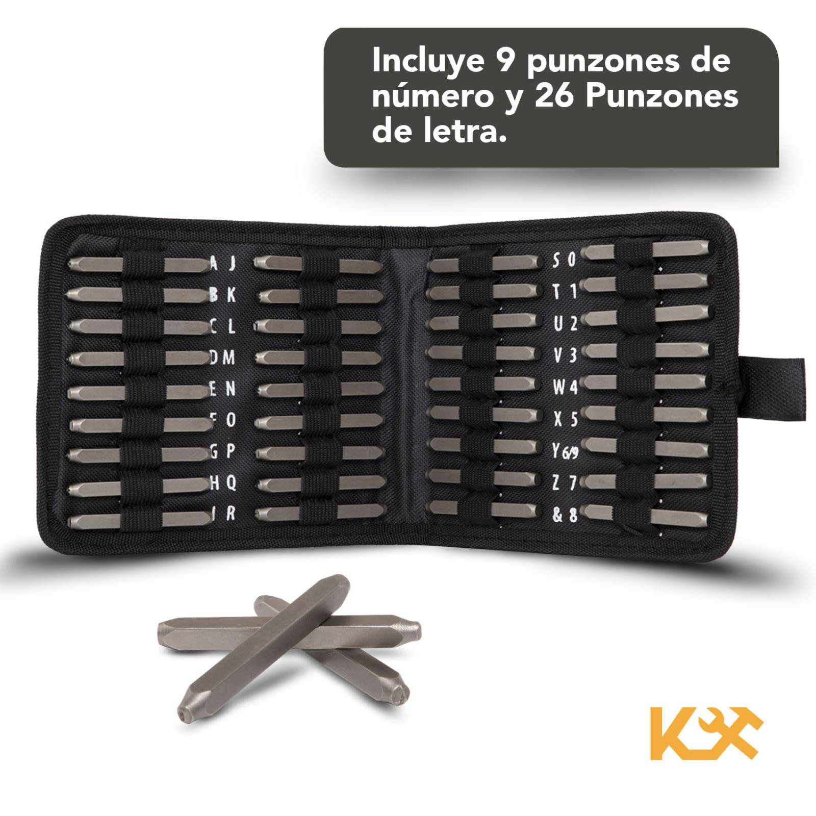 Combo Punzon Letras Numeros 3mm 36 Pzs Estuche Envio Gratis 