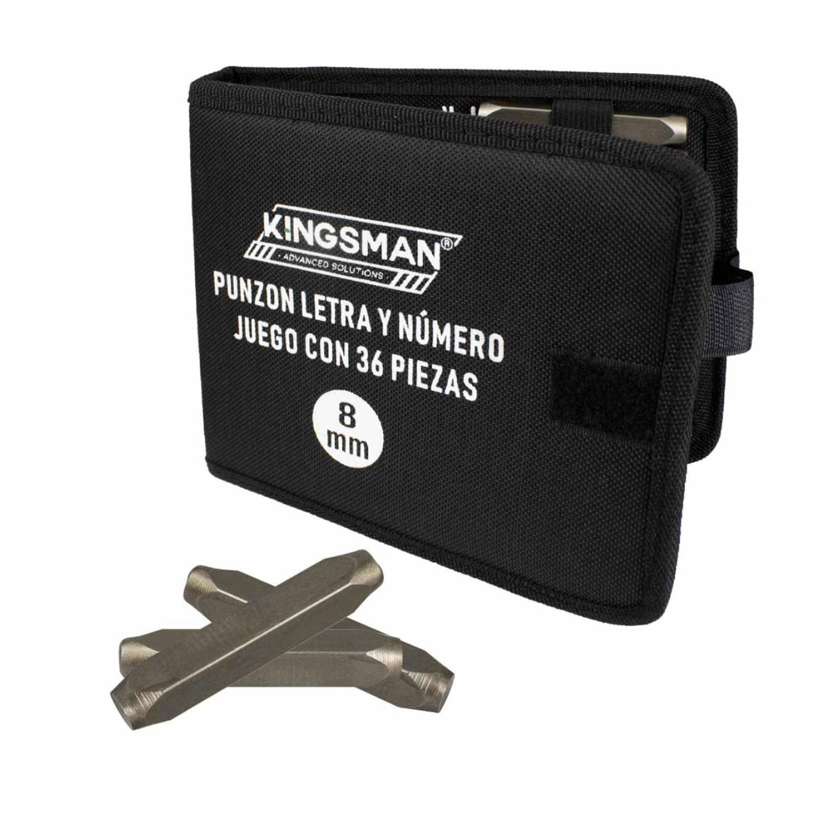 Punzon Letra y Número Juego con 36 Piezas 8 mm Kingsman 