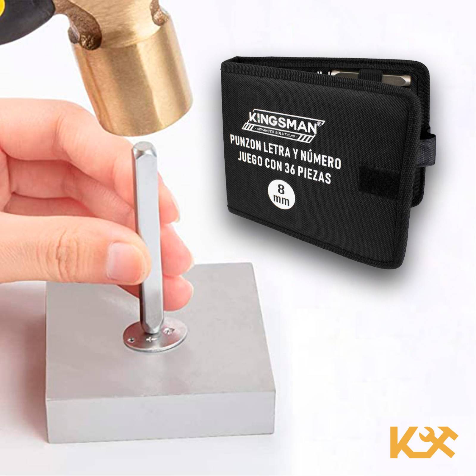 Punzon Letra y Número Juego con 36 Piezas 8 mm Kingsman 