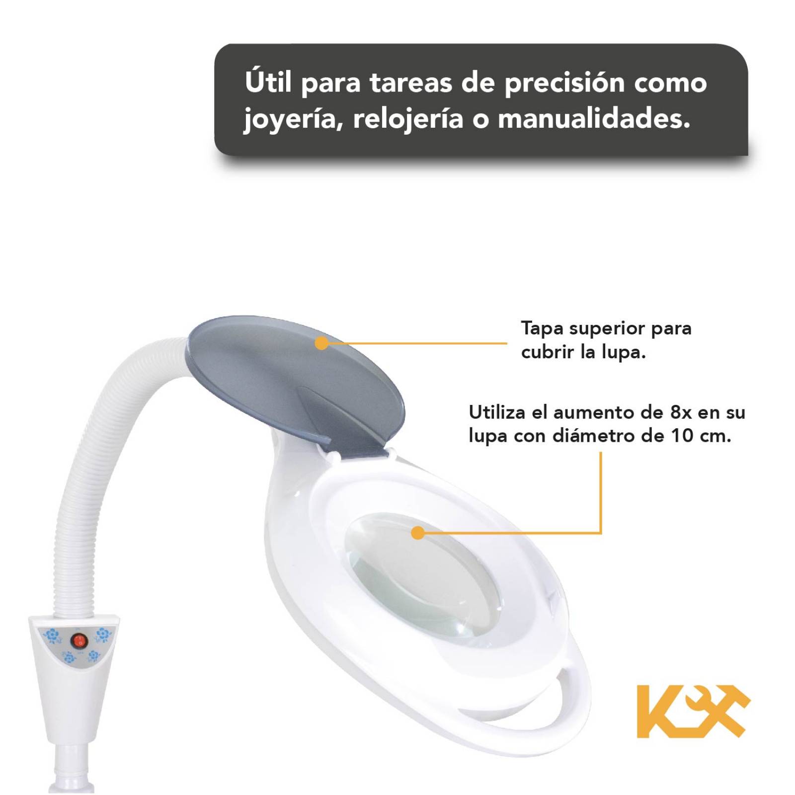 Lupa Lampara Estetica Pedestal 8x Spa Facial Faciales De Led