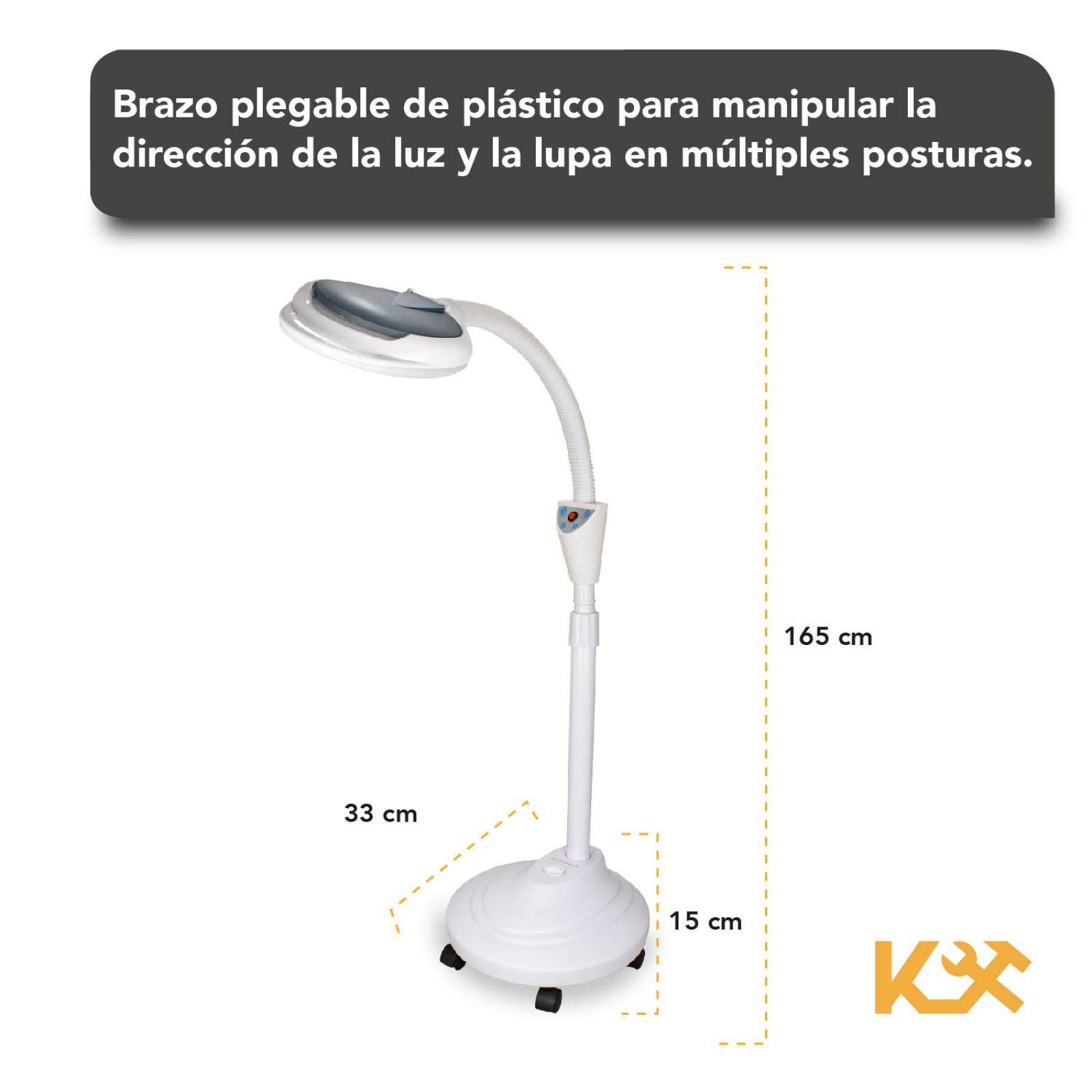 Lupa Lampara Estetica Pedestal 8x Spa Facial Faciales De Led