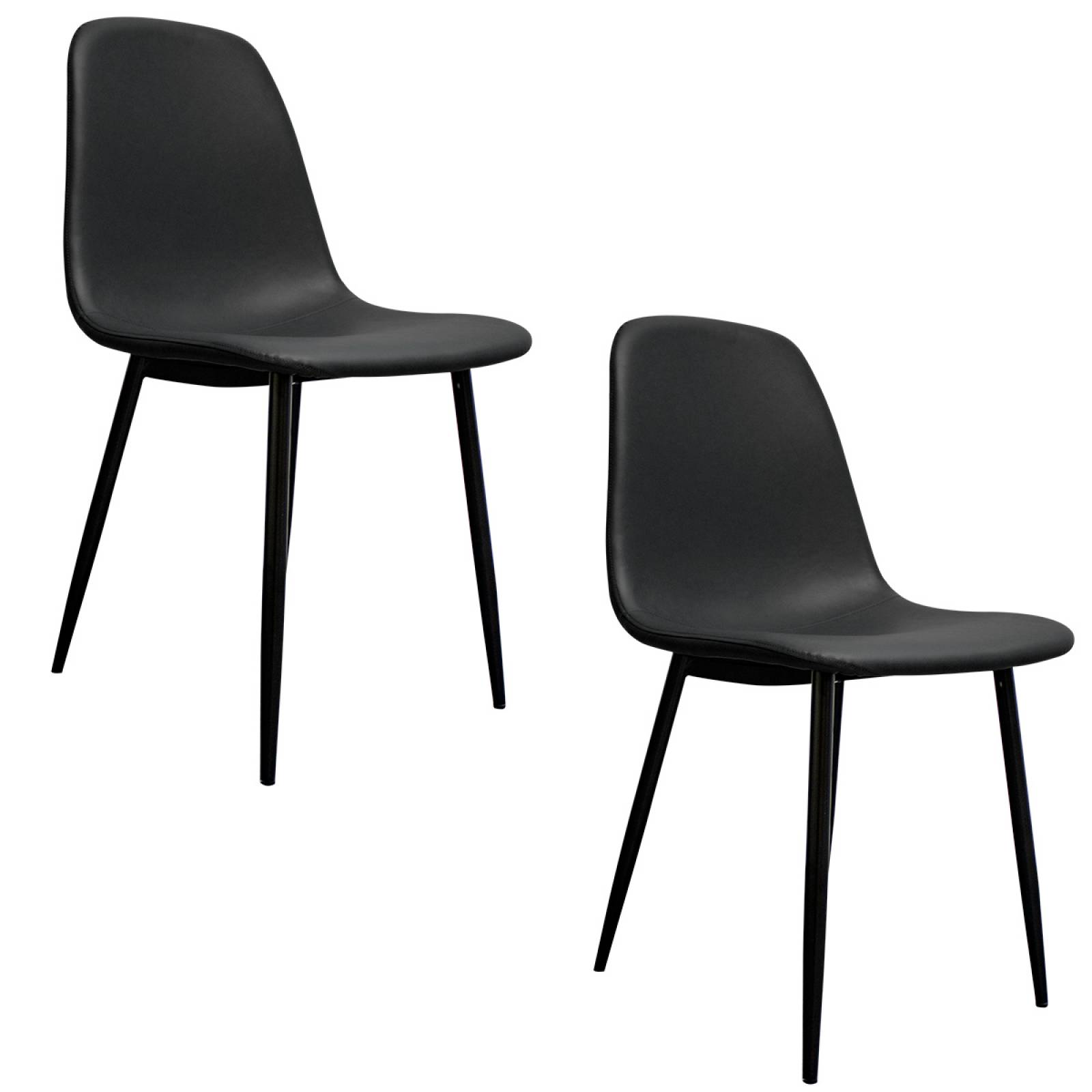 Silla De Comedor Moderna Estilo Eames Restaurante Kit 2 Pzas Multicolor Negro