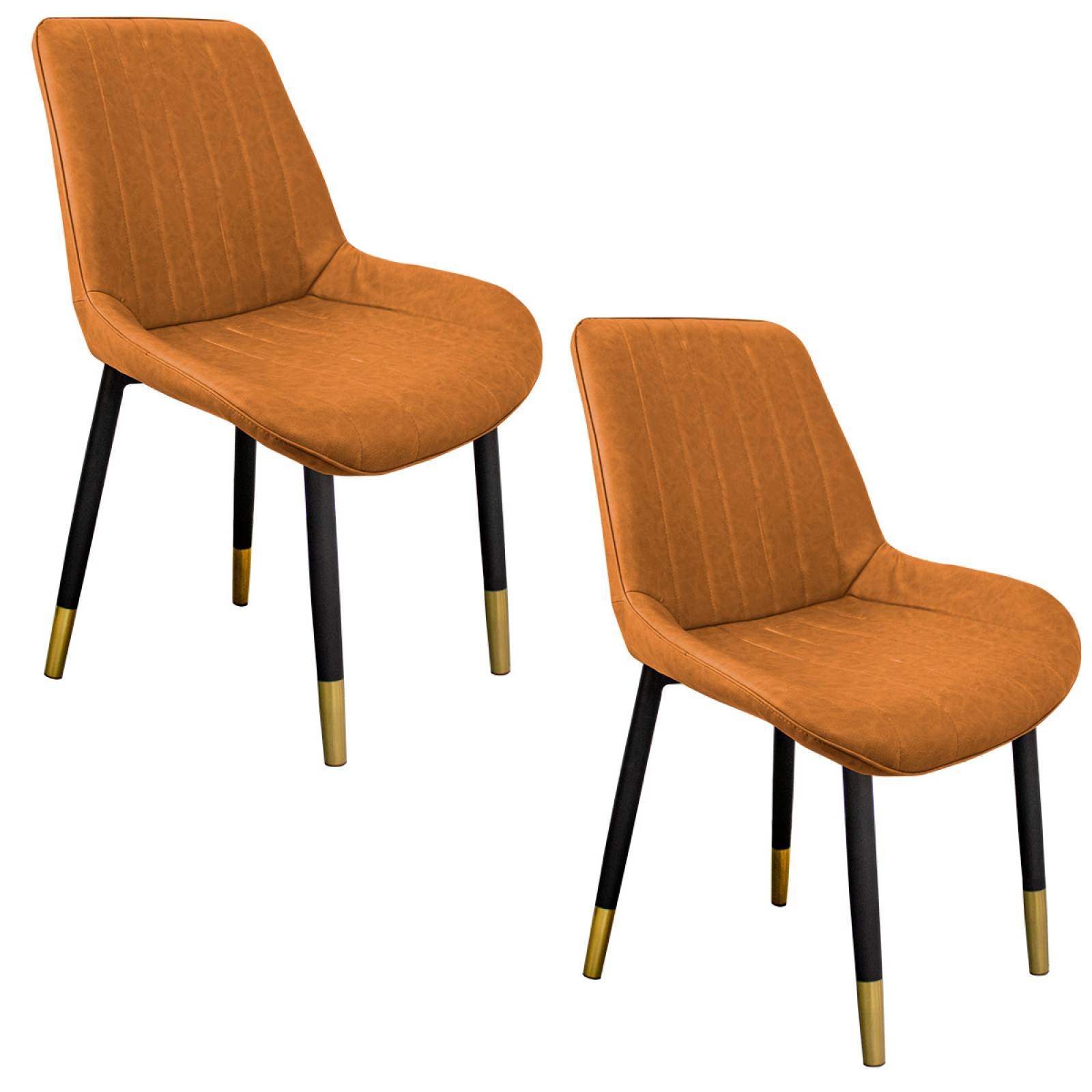 Silla Comedor Tapizada Vintage Elegante Restaurante Kit 2pzs Amarillo