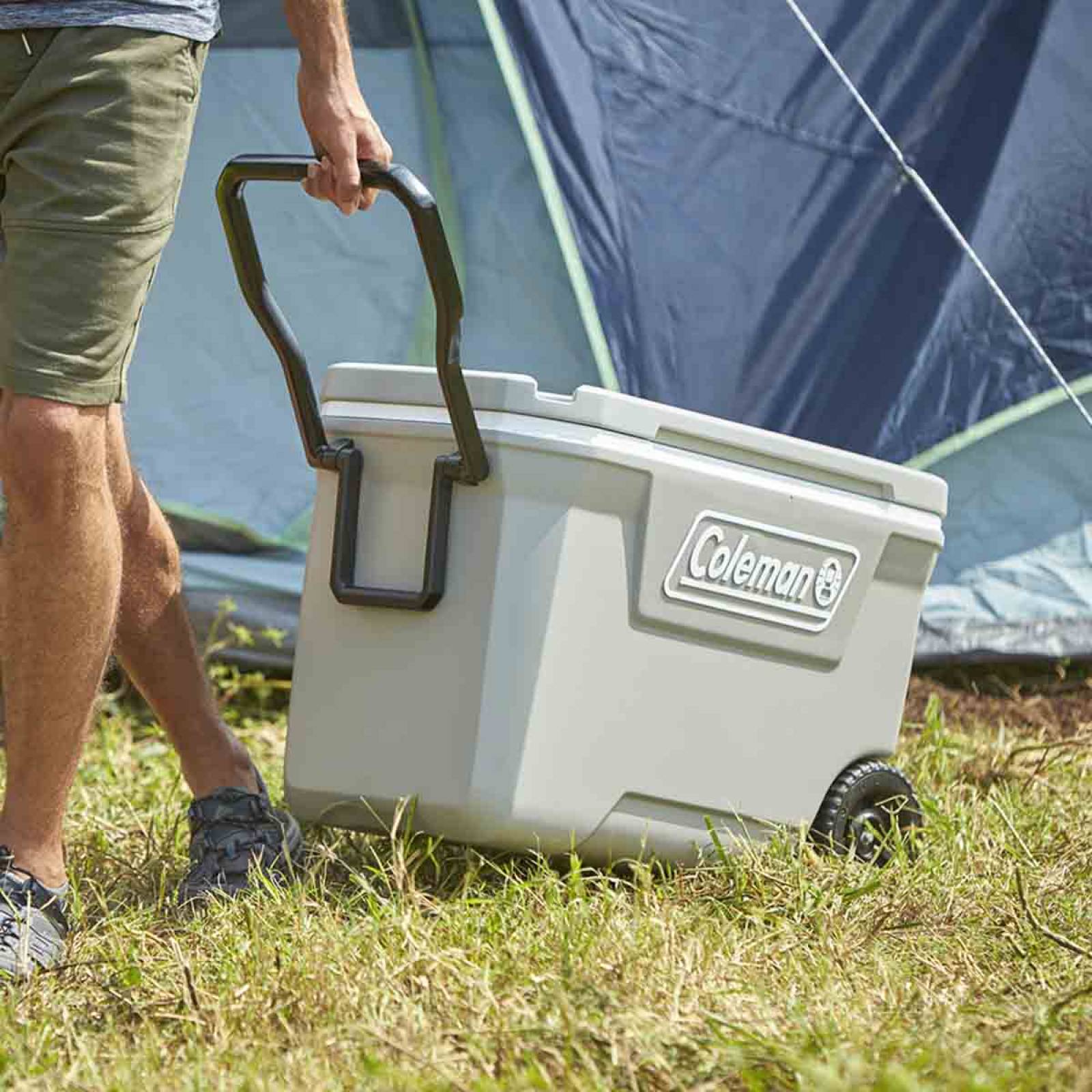 Hielera Portatil 58lts Cooler Ruedas 62qt 101 Latas Coleman 