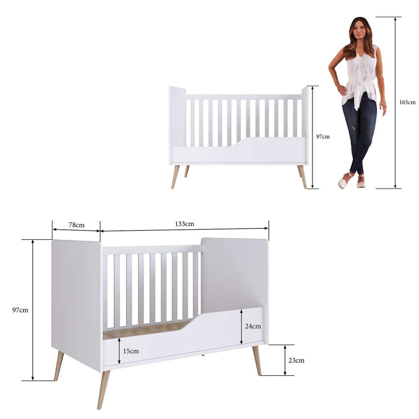Cuna Colecho 3 En 1 Cama Infantil Base Para Bebe Niños 133cm 