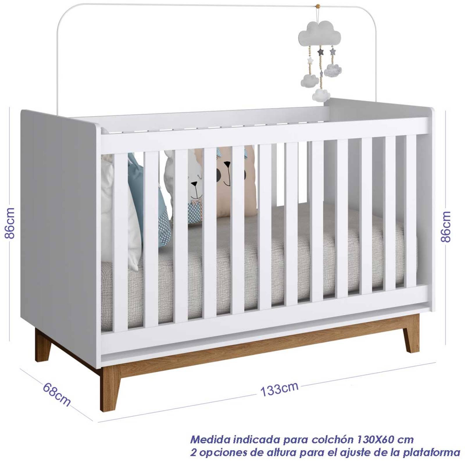 Cuna Cama Para Bebe Mueble Infantil 133cm Moderno Recamara