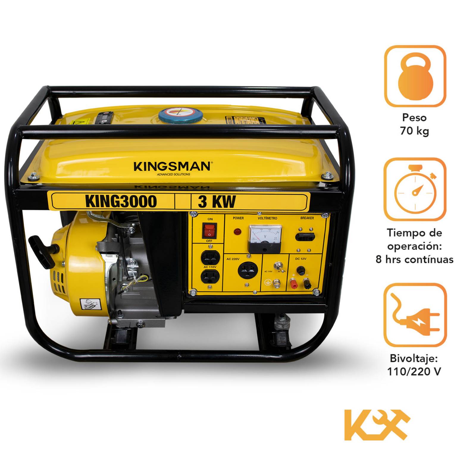 Generador Gasolina Portatil 3000w 110/220v Bivoltaje 