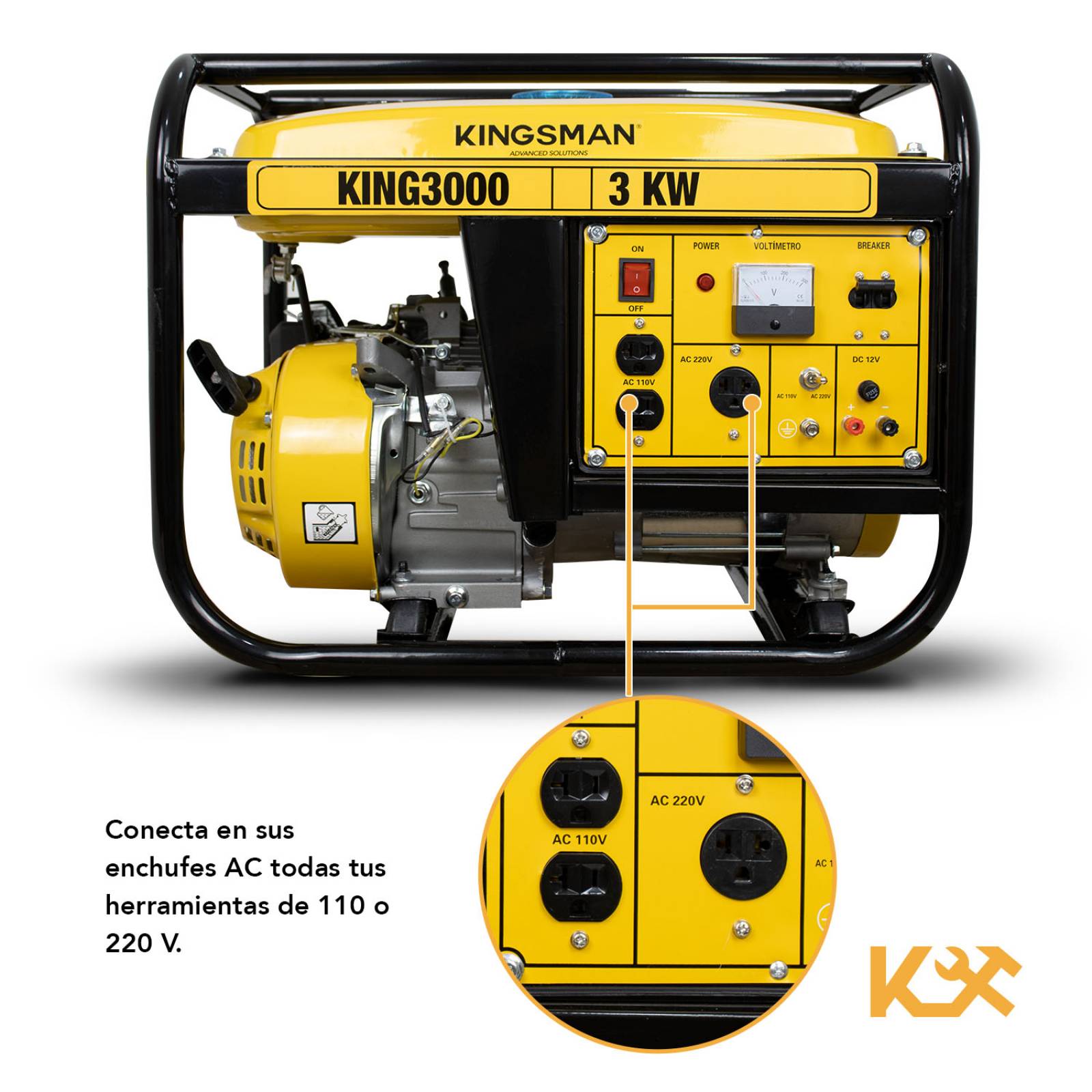 Generador Gasolina Portatil 3000w 110/220v Bivoltaje 