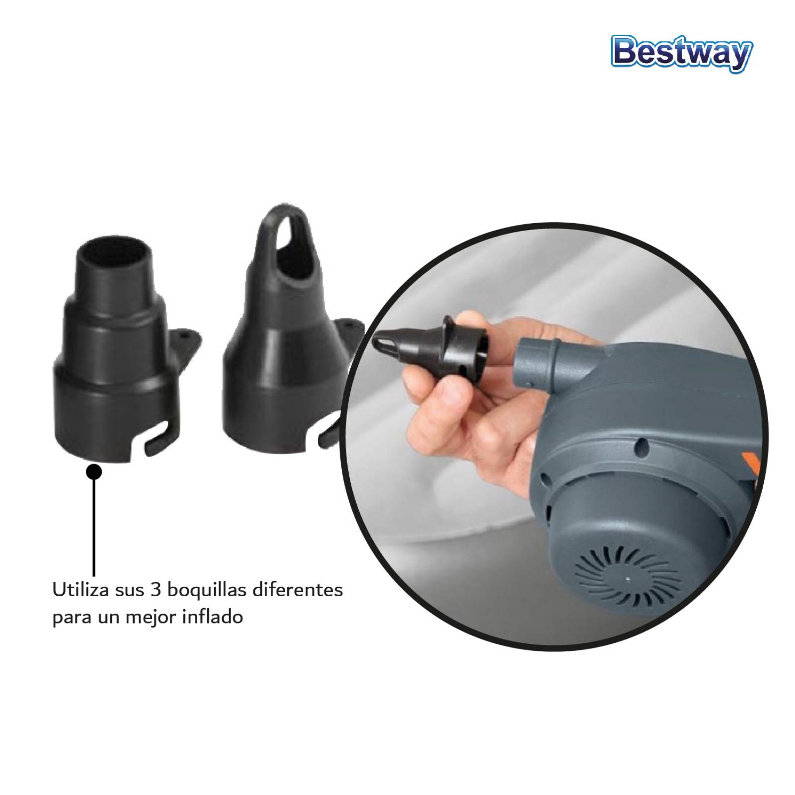 Bomba De Aire Eléctrica Para Inflar Alberca Colchon Bestway