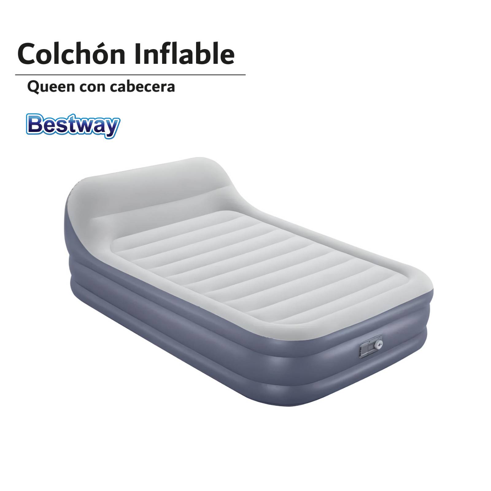 Colchón Inflable Queen Bomba Aire Cabecera Tritech Bestway