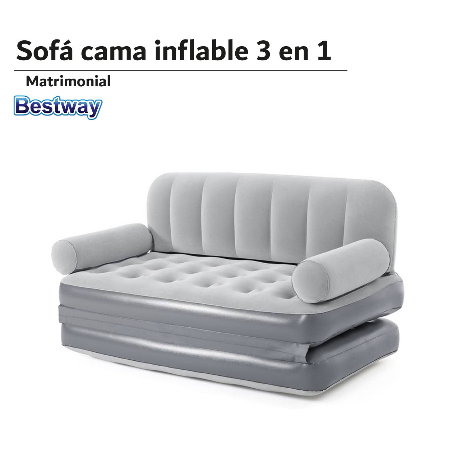 Sofa Cama Inflable Sillón Colchon Matrimonial 3en1 Bestway 
