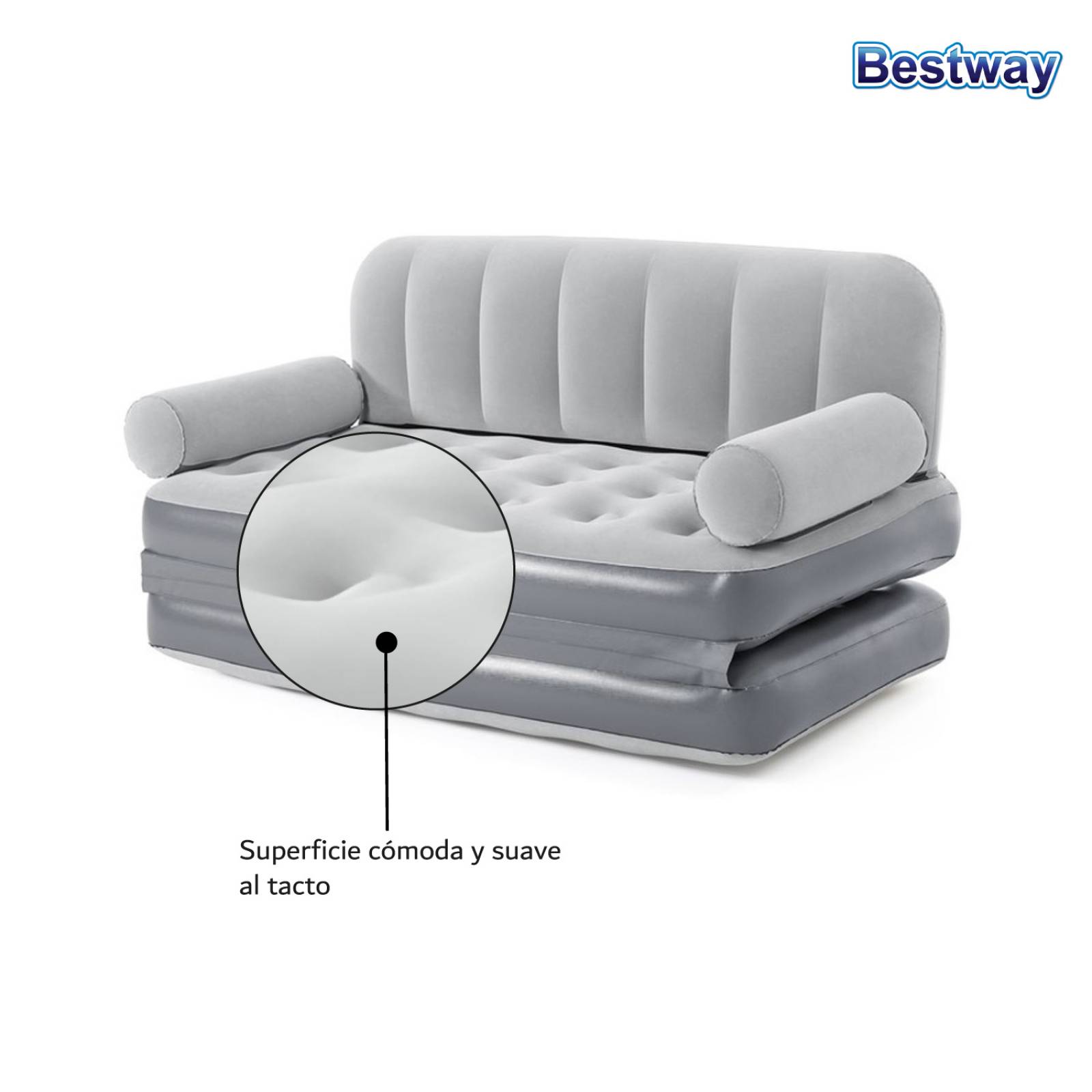 Sofa Cama Inflable Sillón Colchon Matrimonial 3en1 Bestway 