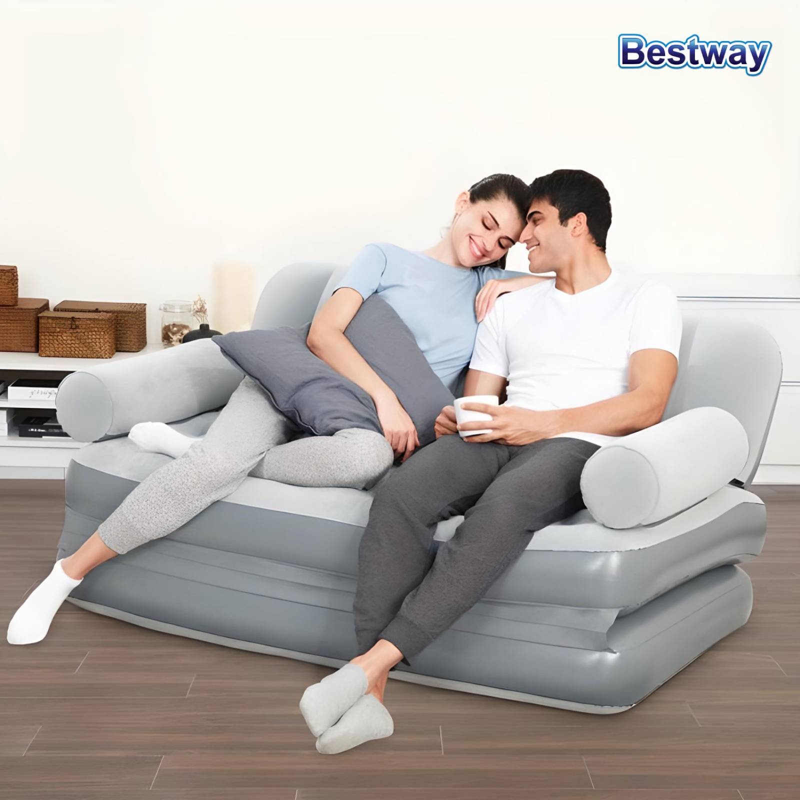 Sofa Cama Inflable Sillón Colchon Matrimonial 3en1 Bestway 