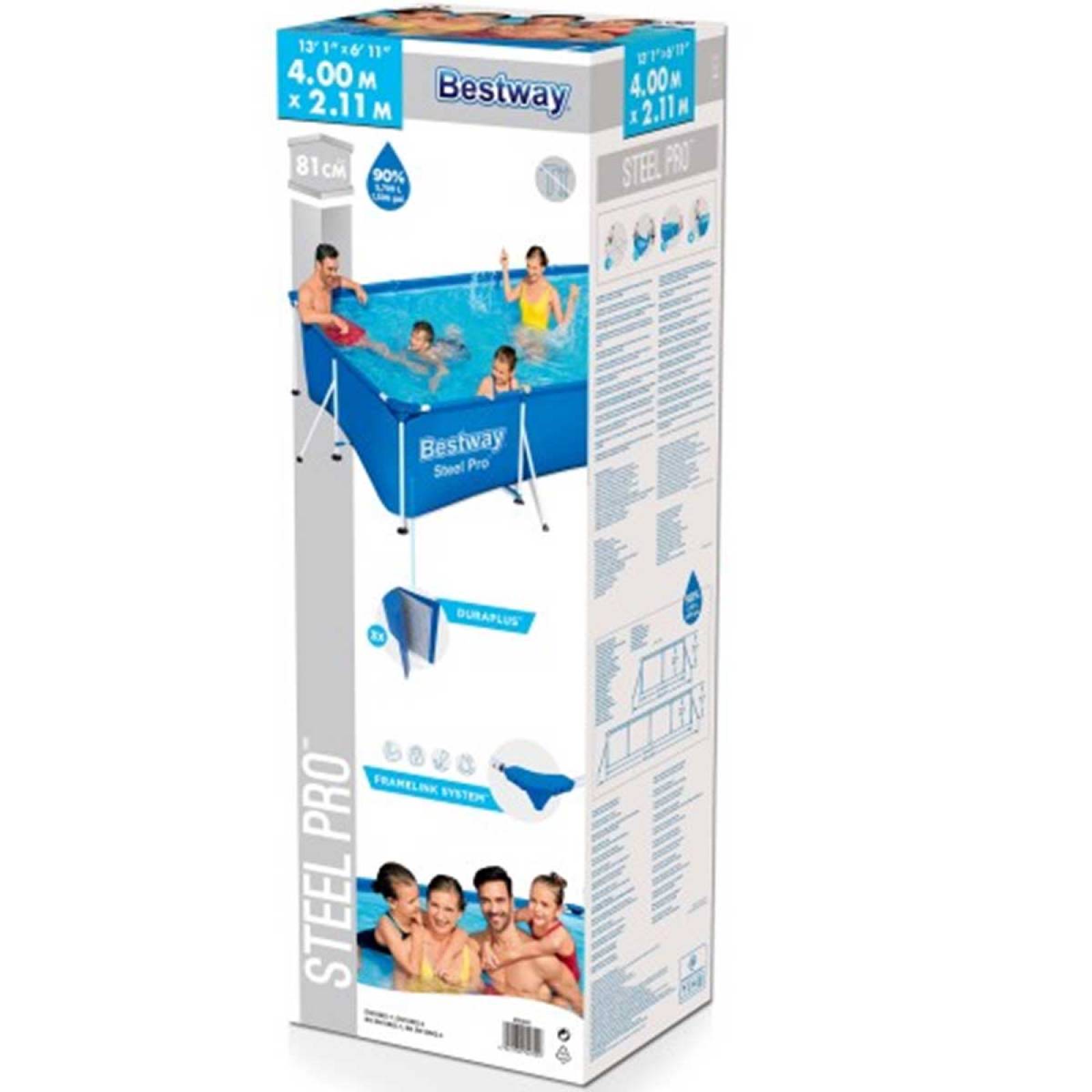 Alberca Estructural Rectangular Familiar Steel Pro Bestway