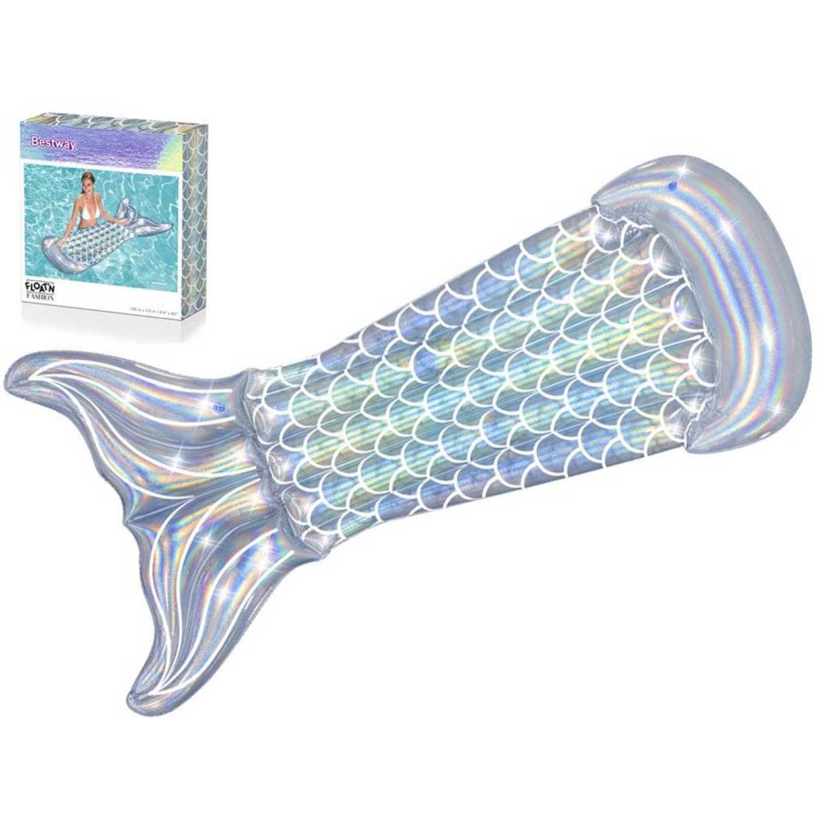 Flotador Inflable Cola De Sirena Salvavidas Tornasol Bestway