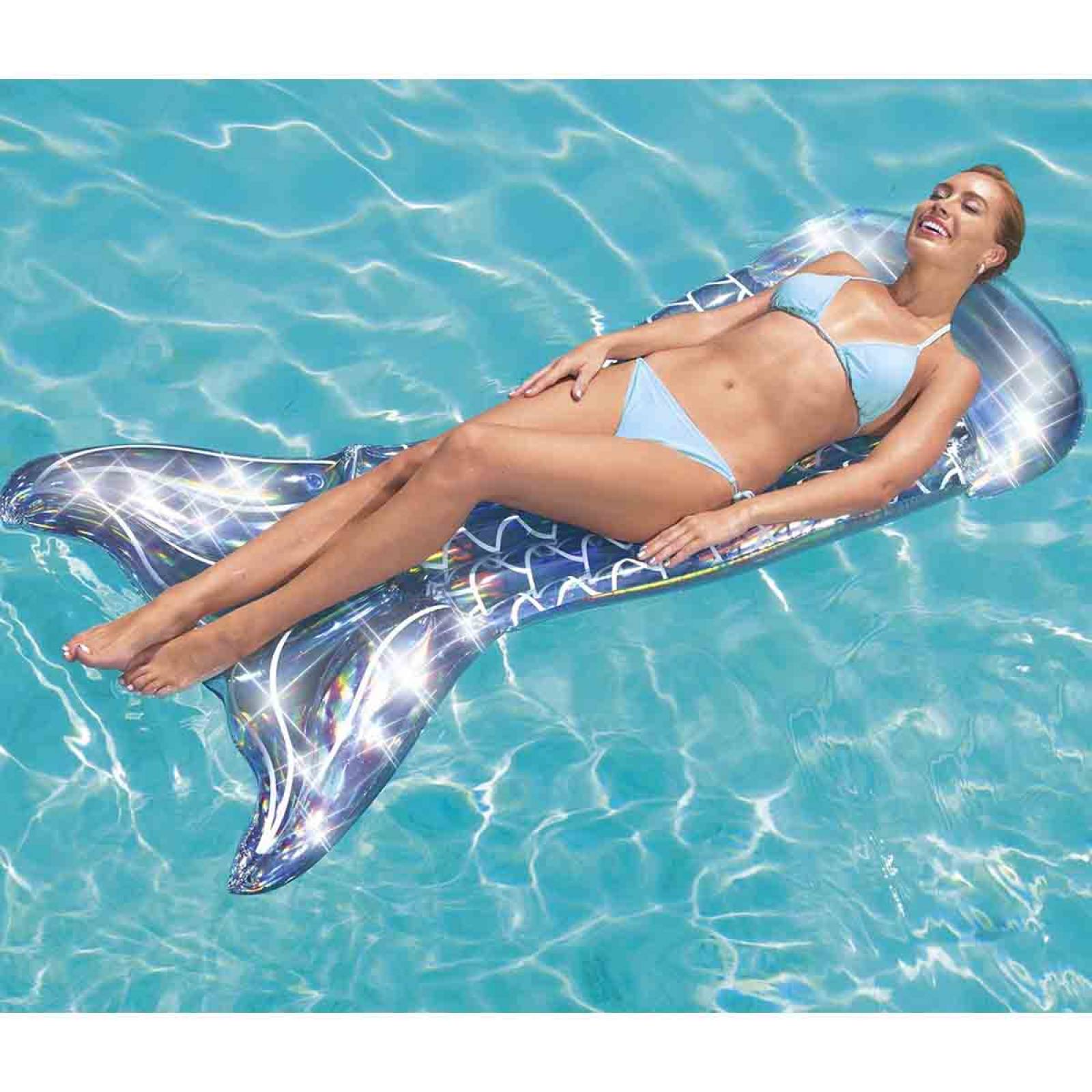 Flotador Inflable Cola De Sirena Salvavidas Tornasol Bestway