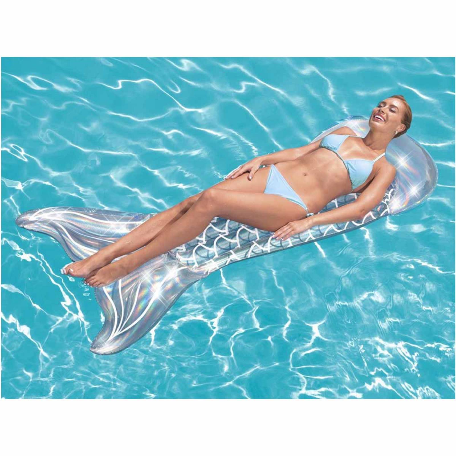 Flotador Inflable Cola De Sirena Salvavidas Tornasol Bestway