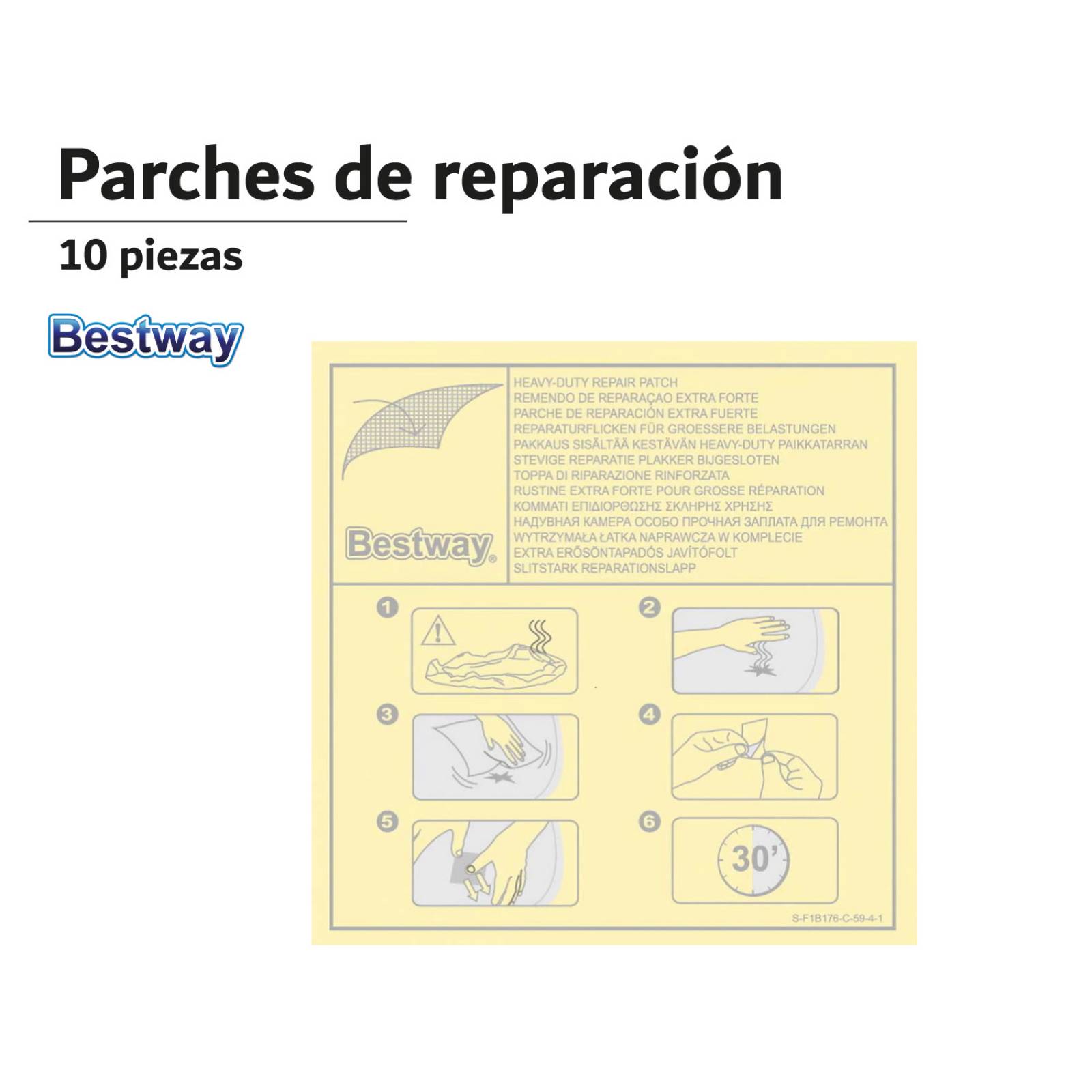 Parche Reparador Alberca Colchon Inflables 10 Pzas Bestway