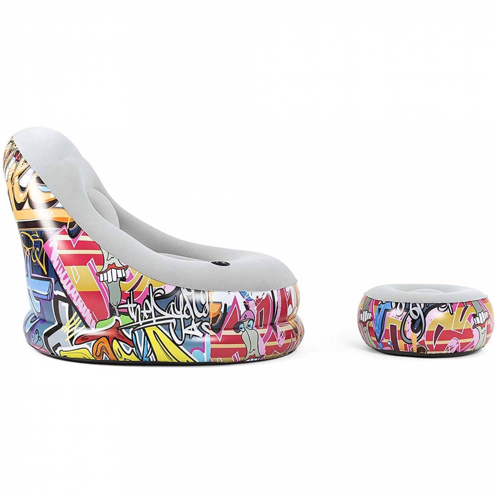 Sillon Sofa Inflable Graffiti Reposa Pies Portavasos Bestway