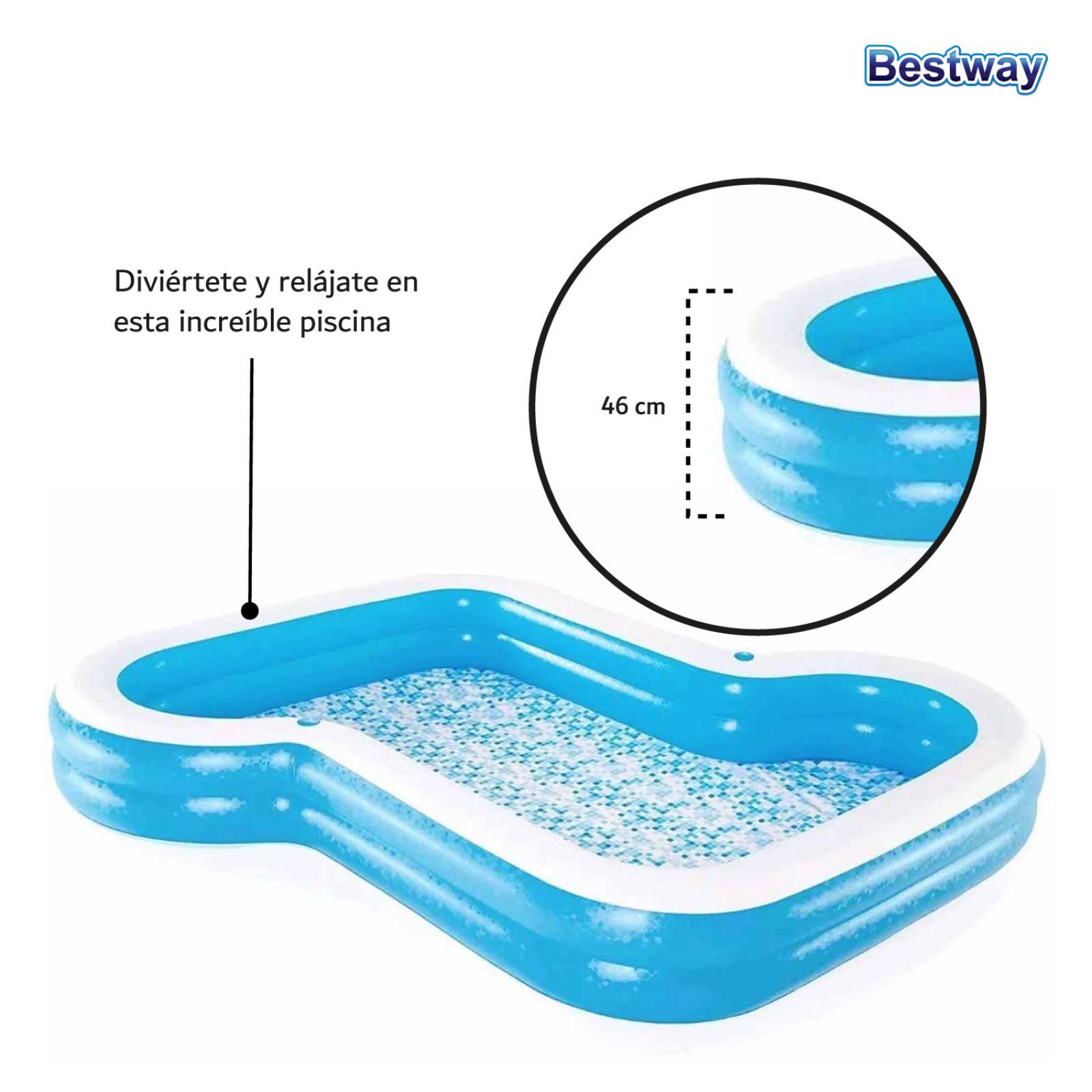 Alberca Inflable Portavasos Familiar Niños 305x274cm Bestway