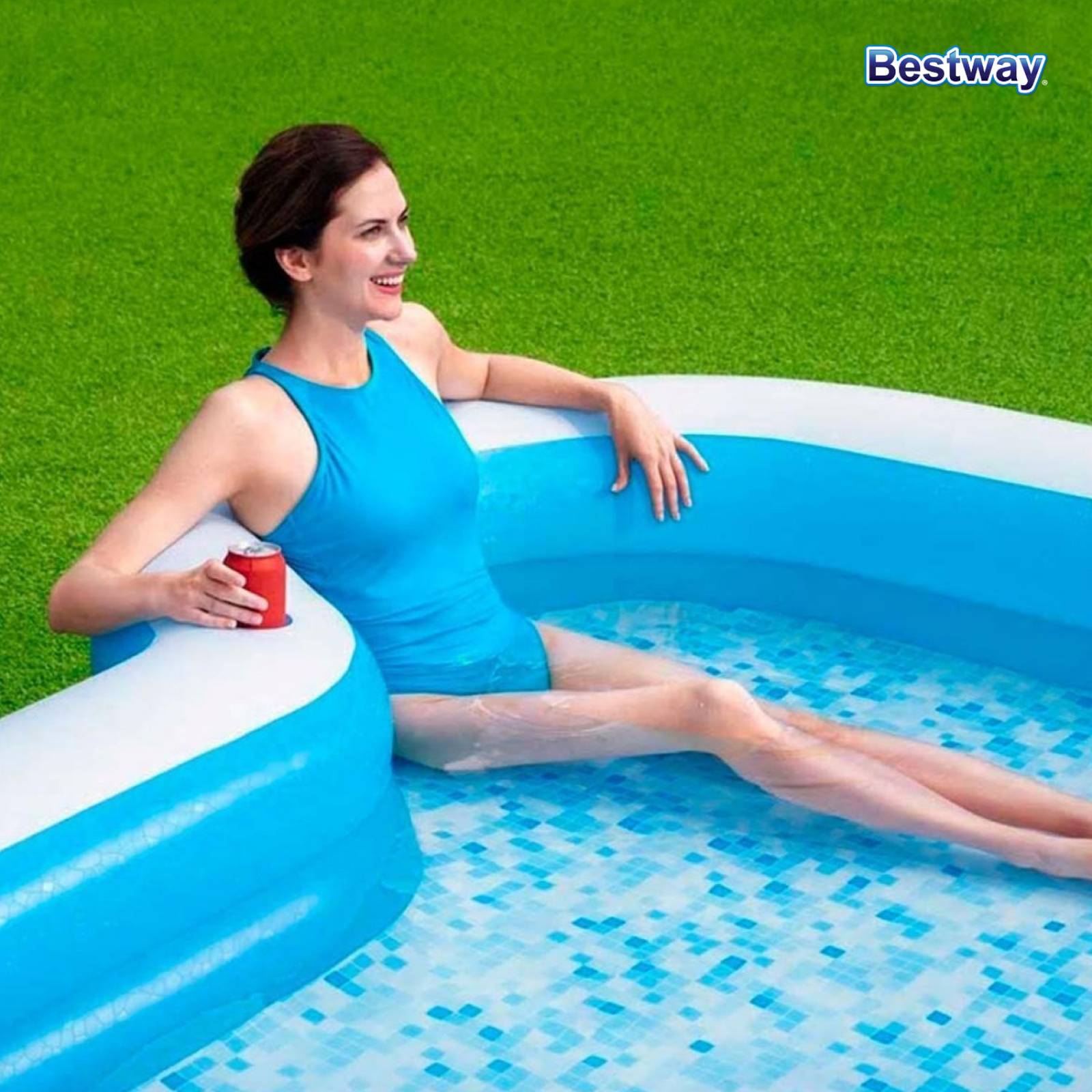 Alberca Inflable Portavasos Familiar Niños 305x274cm Bestway