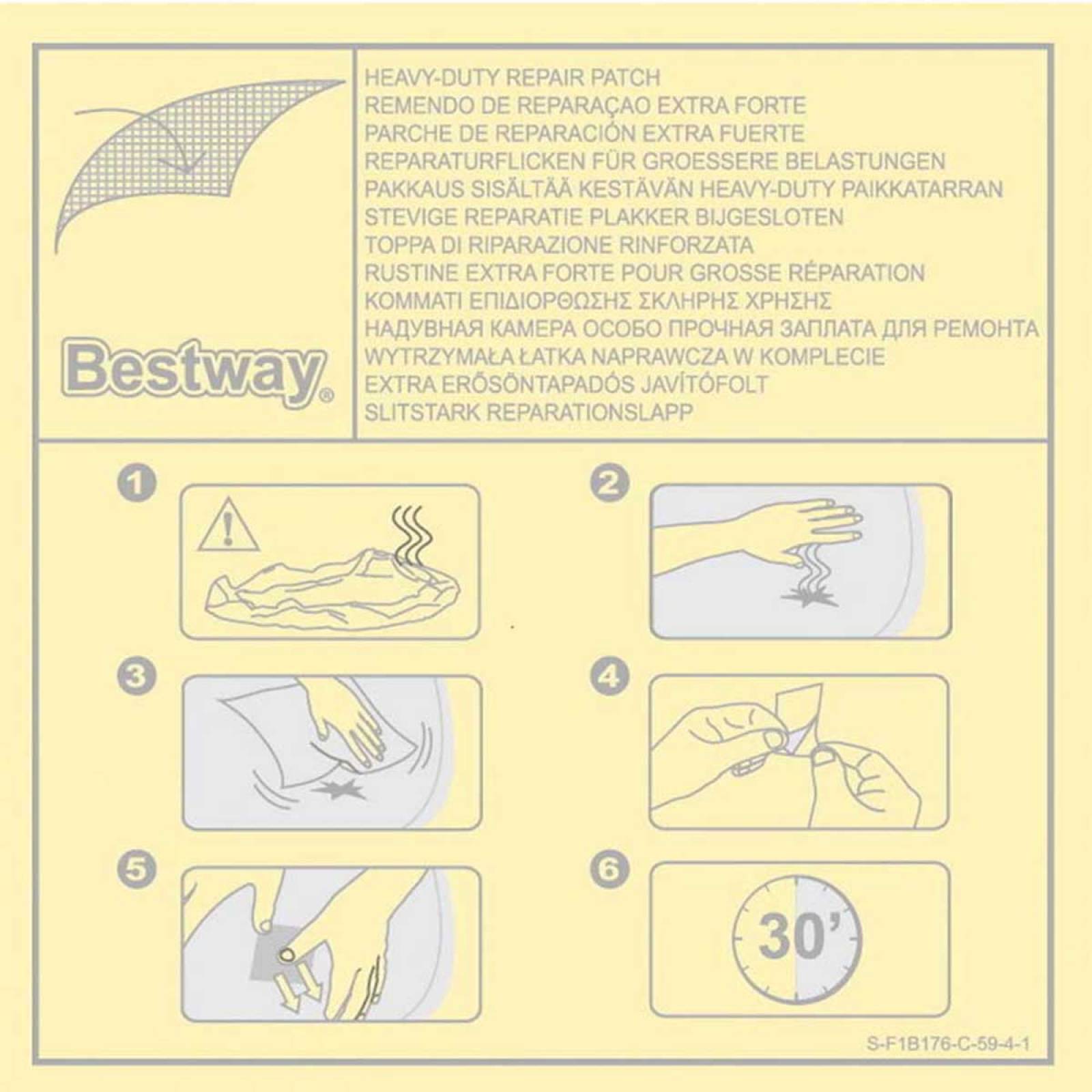 Parche Reparador Alberca Colchon Inflables 60 Pzas Bestway