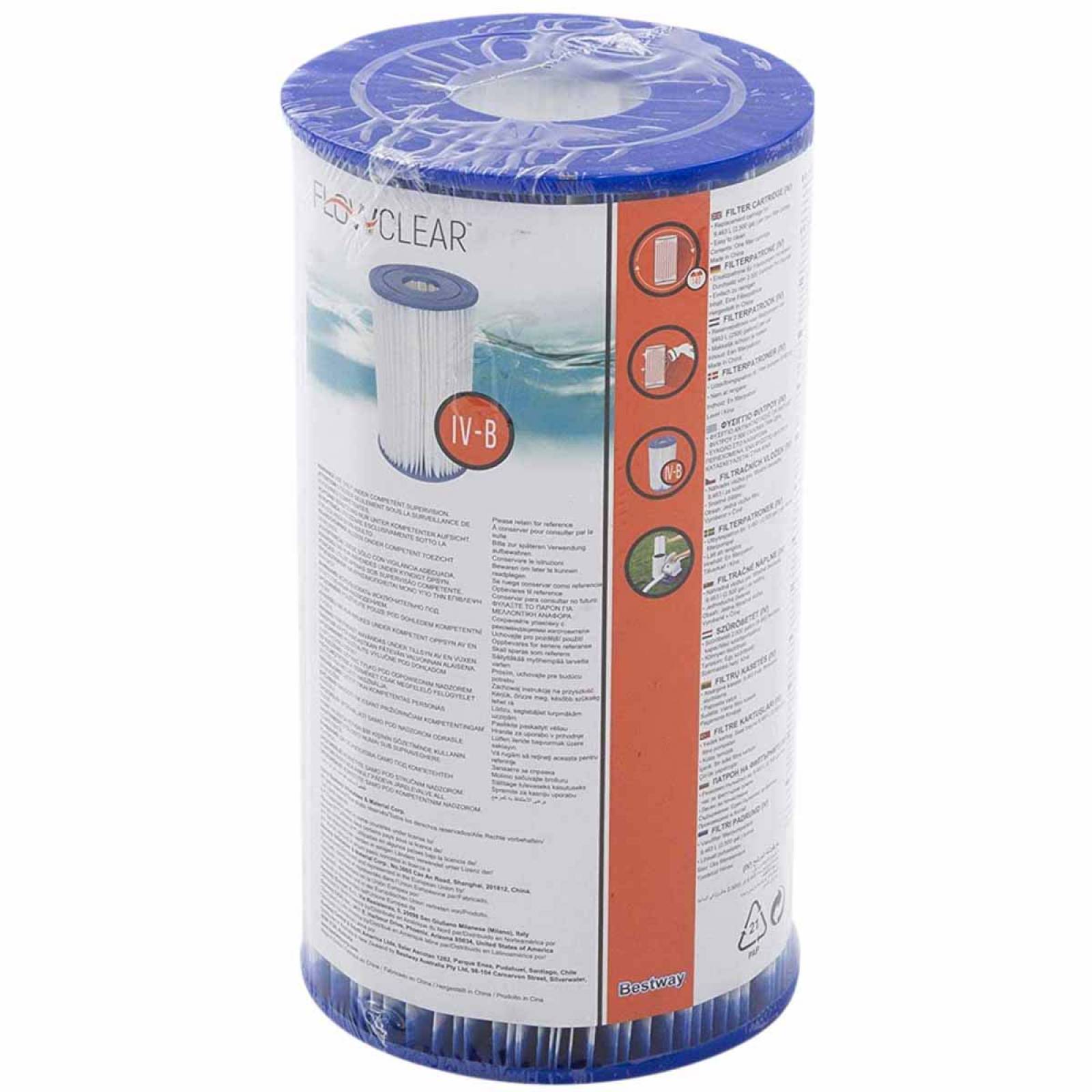 Cartucho Tipo Iv Filtro 4Pzas Bomba Limpieza Alberca Bestway
