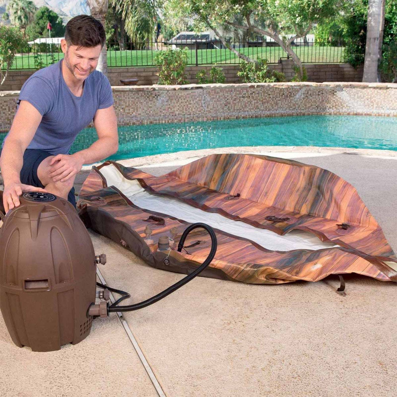 Jacuzzi Inflable Spa 7 Personas Madera Tina 180cm Bestway