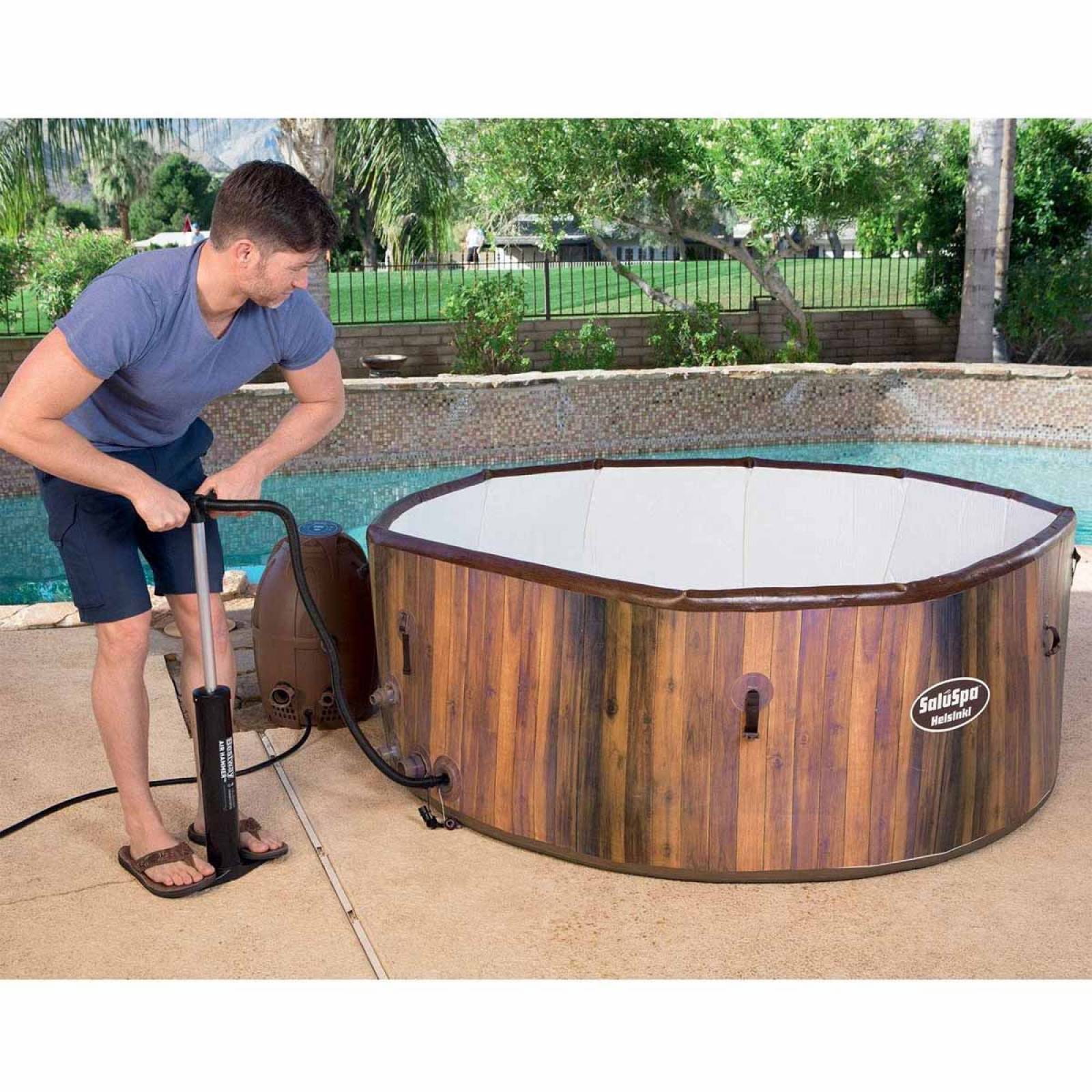 Jacuzzi Inflable Spa 7 Personas Madera Tina 180cm Bestway