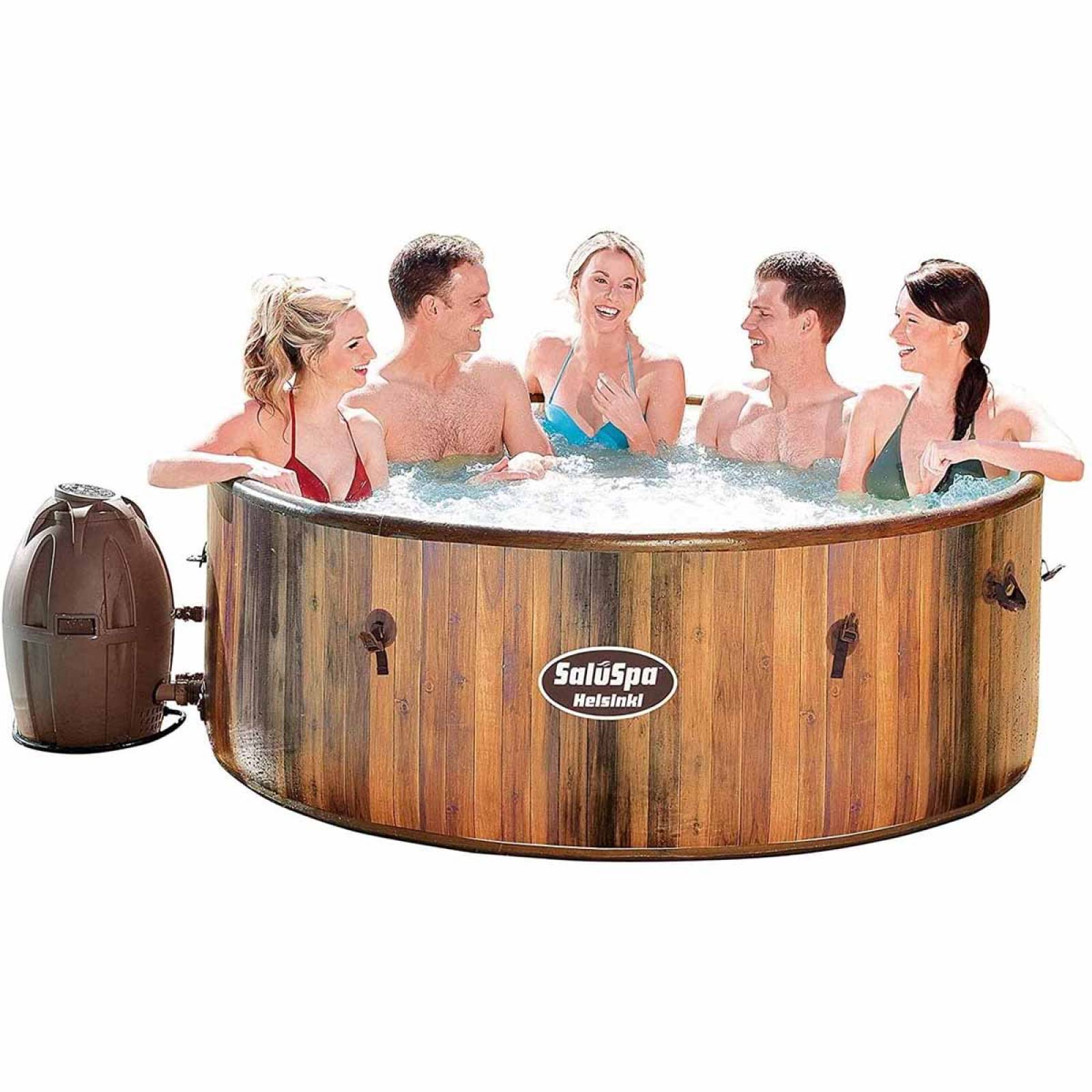 Jacuzzi Inflable Spa 7 Personas Madera Tina 180cm Bestway