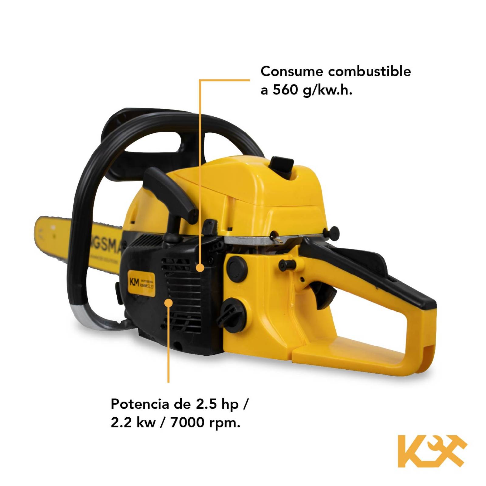 Motosierra Gasolina 52cc Espada 20in Leñadora 2.5hp Jardin 