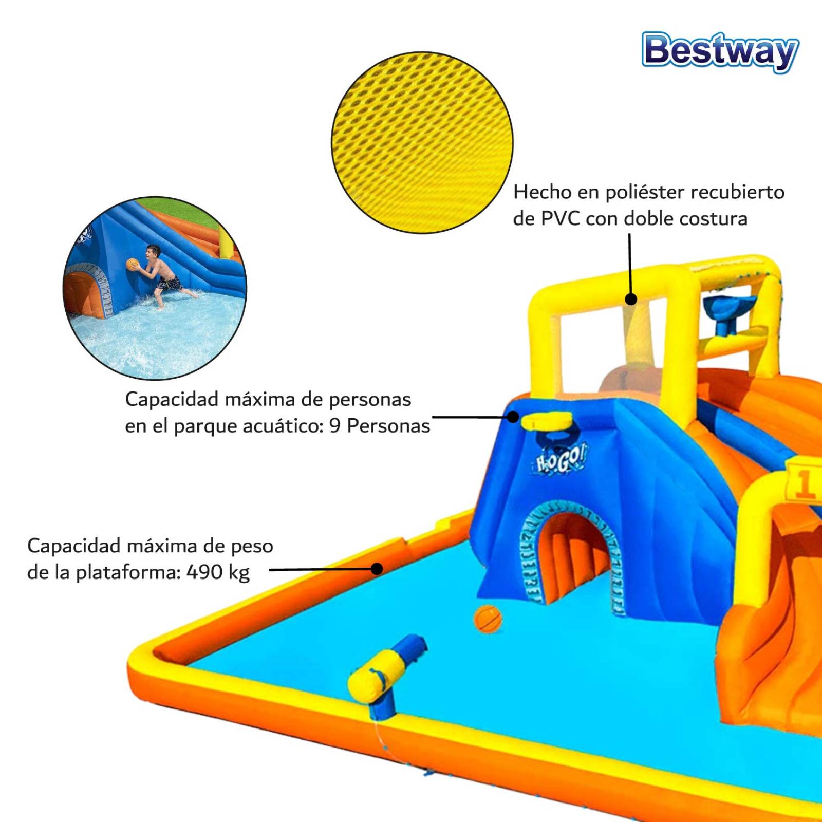 Centro Juego Acuatico Inflable Brincolin Uso Rudo Bestway