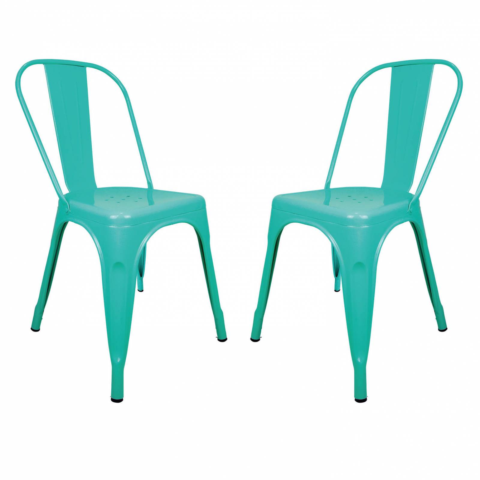 Set De 2 Sillas Tolix Color Verde Menta Vintage Minimalistas