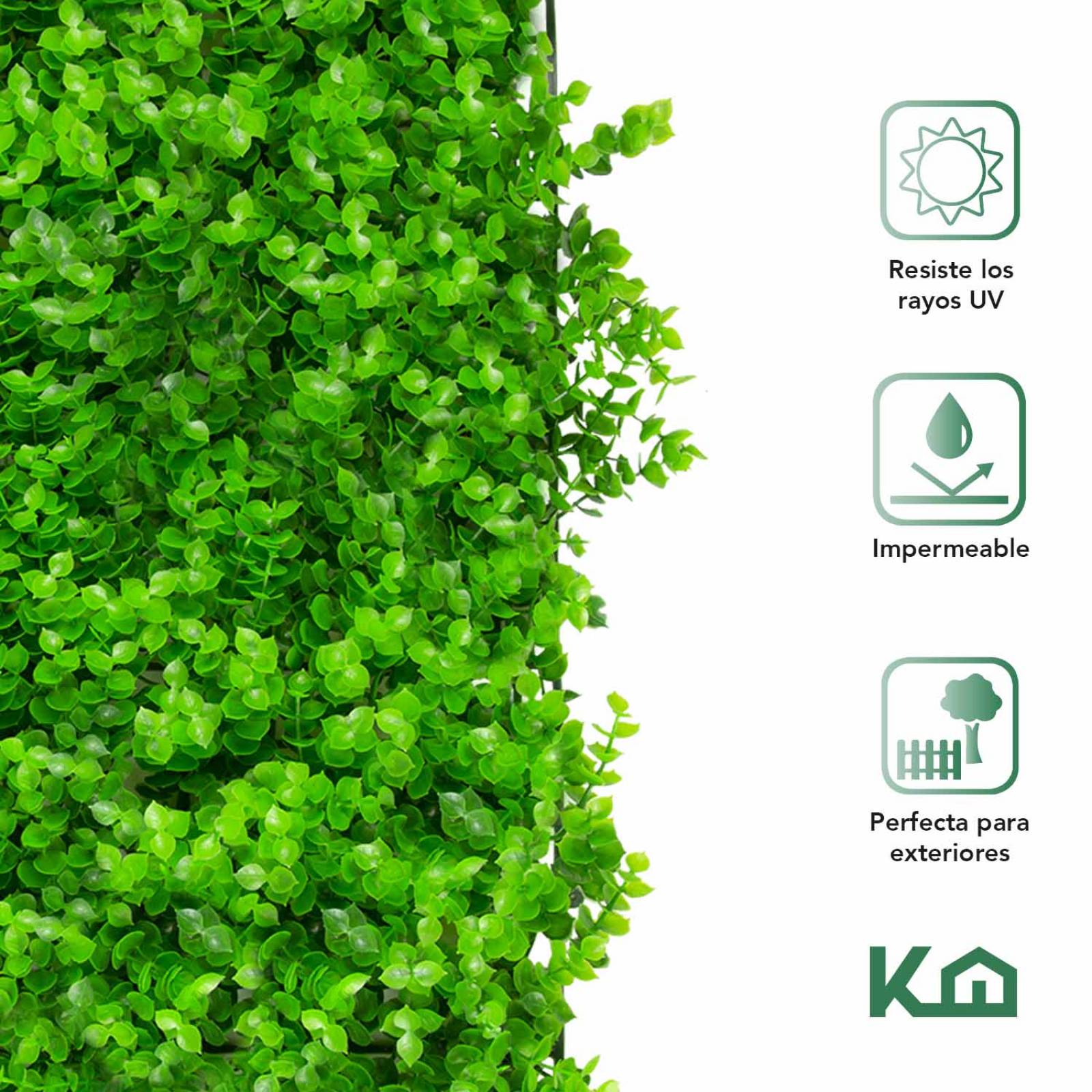 Follaje Artificial Sintetico Muro Verde 60x40cm Bardas Pared 