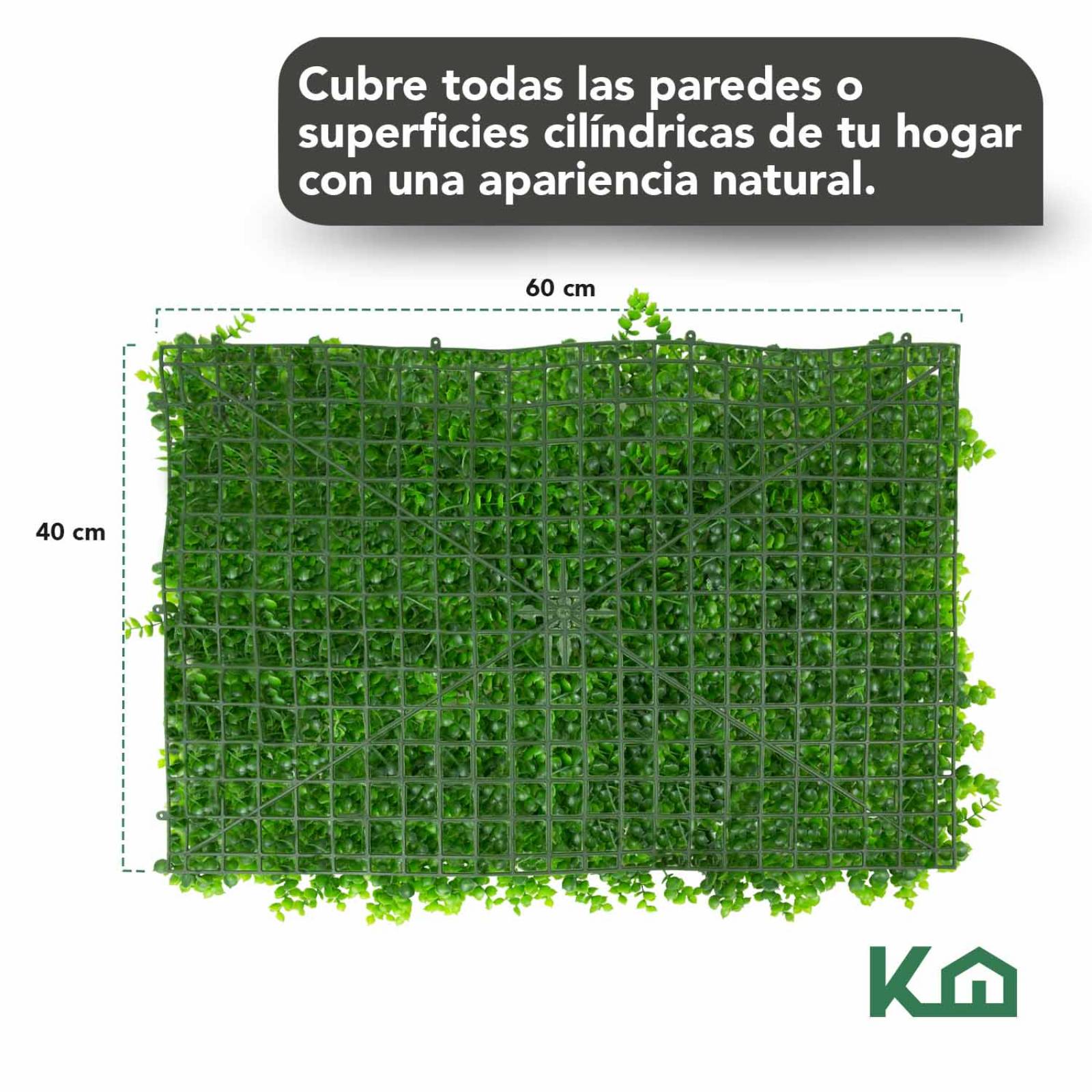 Follaje Artificial Sintetico Muro Verde 60x40cm Bardas Pared 