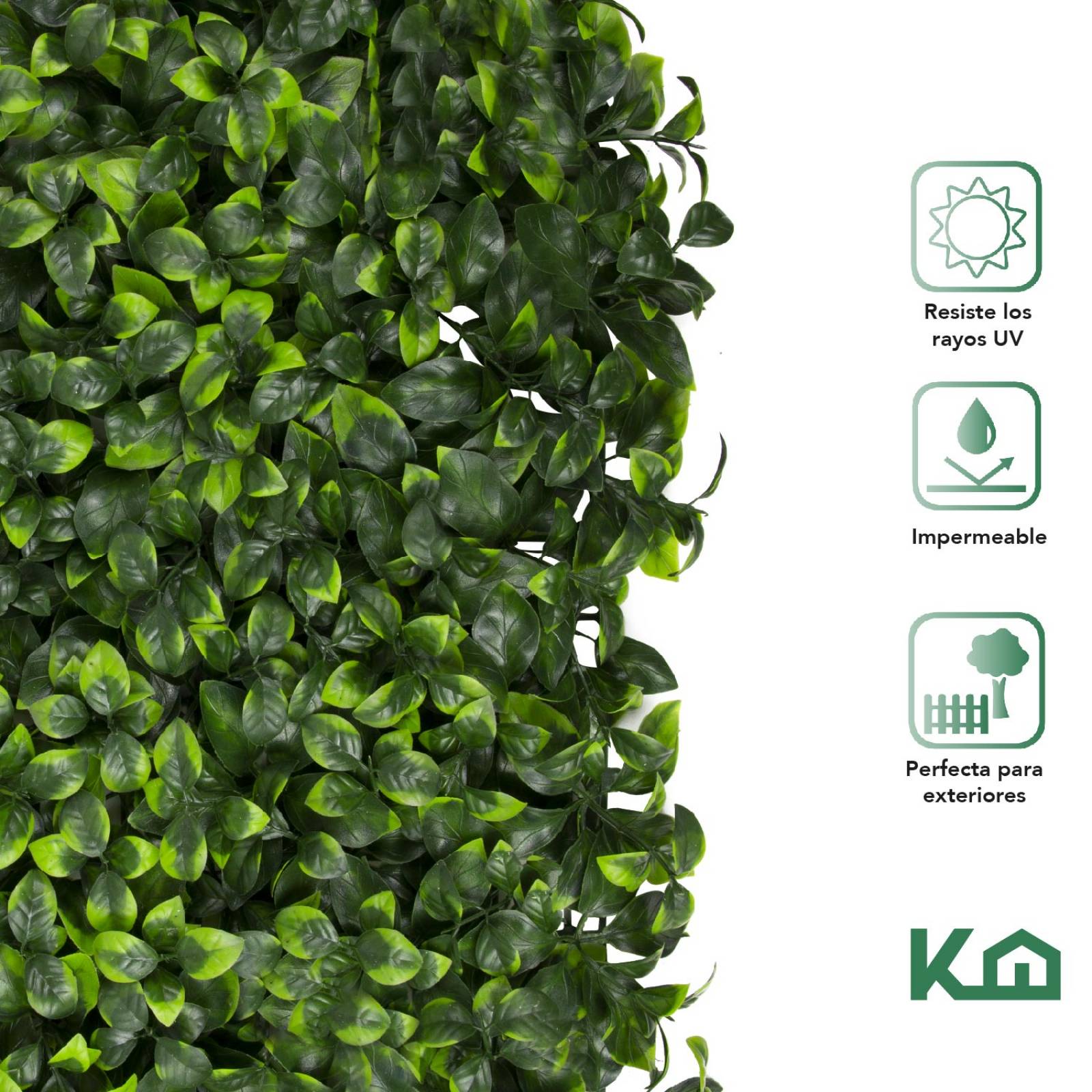 Follaje Artificial Sintetico Muro Verde 60x40cm Hoja Grande 