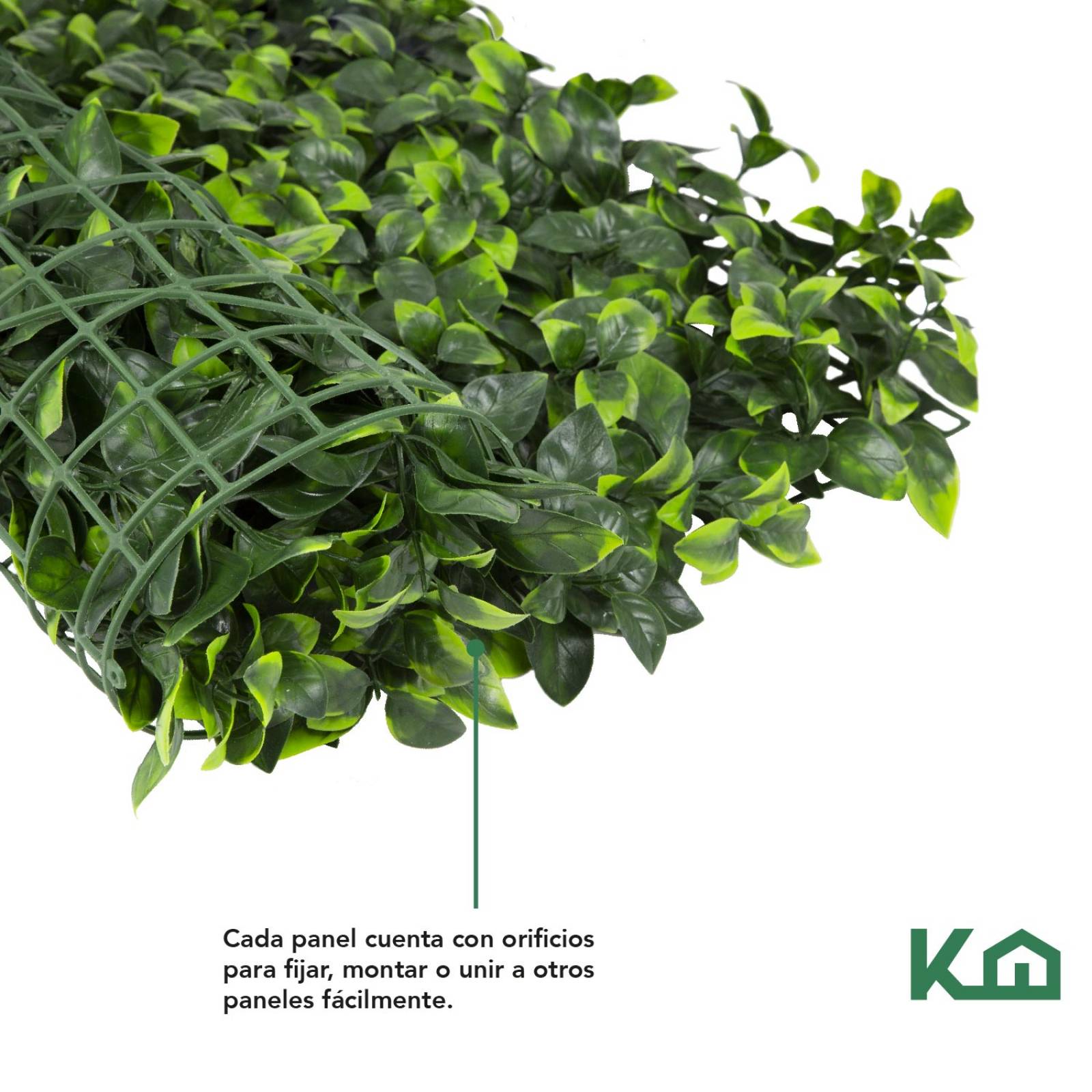 Follaje Artificial Sintetico Muro Verde 60x40cm Hoja Grande 