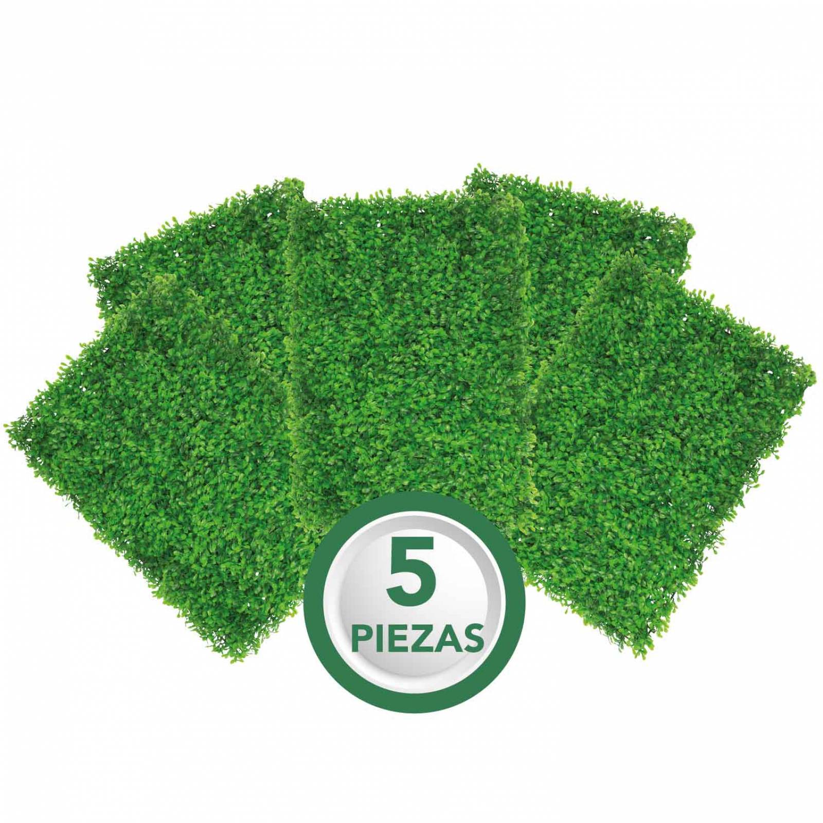 Follaje Artificial Sintetico Muro Verde 60x40cm 5 Pzas Pared 