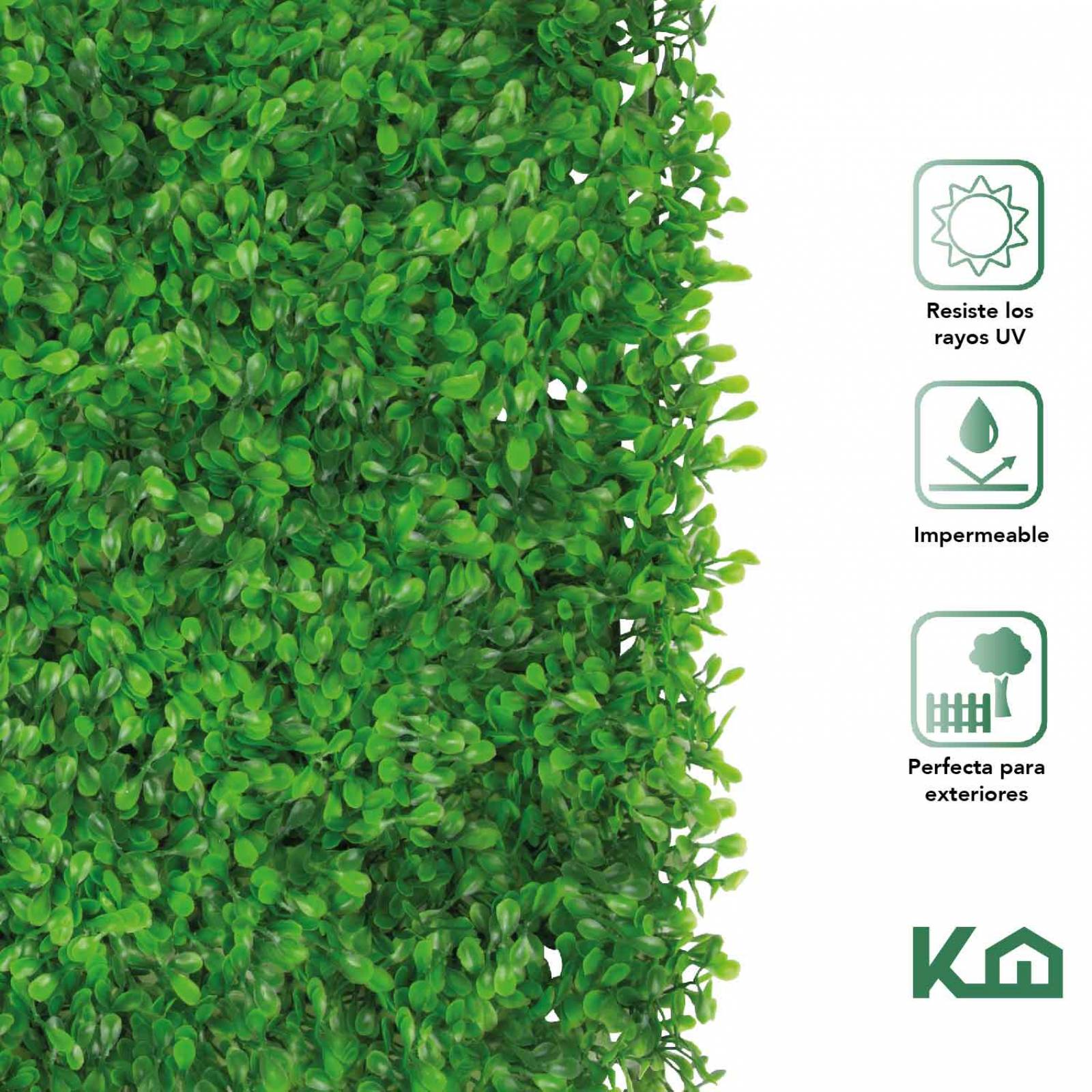 Follaje Artificial Sintetico Muro Verde 60x40cm 5 Pzas Pared 