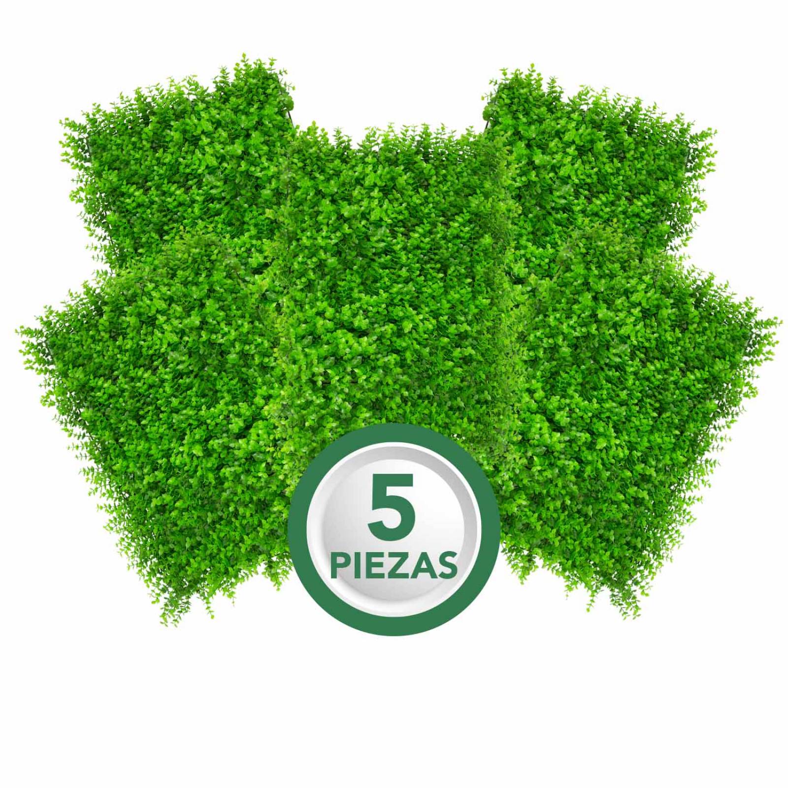 Follaje Artificial Sintetico Muro Verde 60x40cm 5 Pzs Bardas