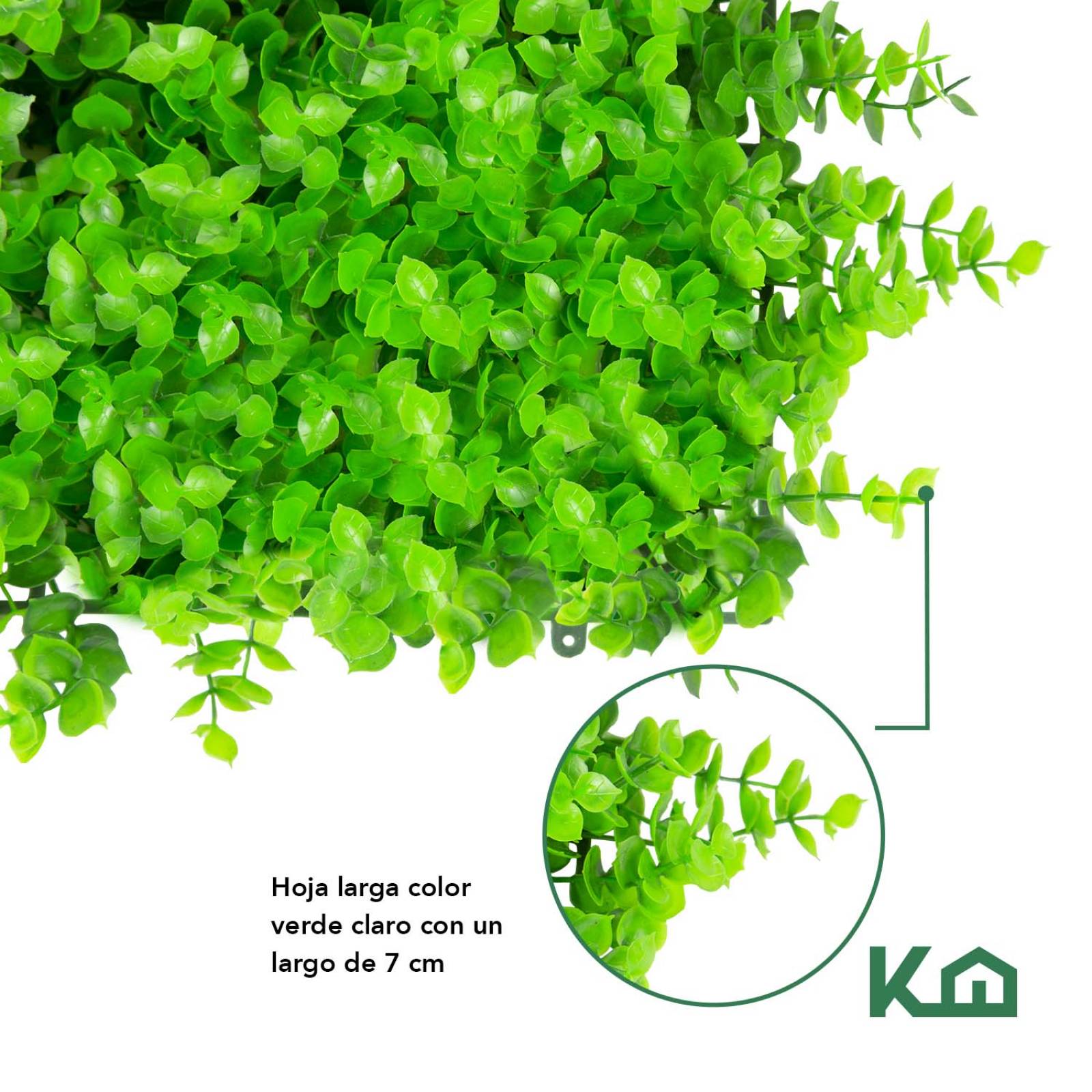 Follaje Artificial Sintetico Muro Verde 60x40cm 5 Pzs Bardas