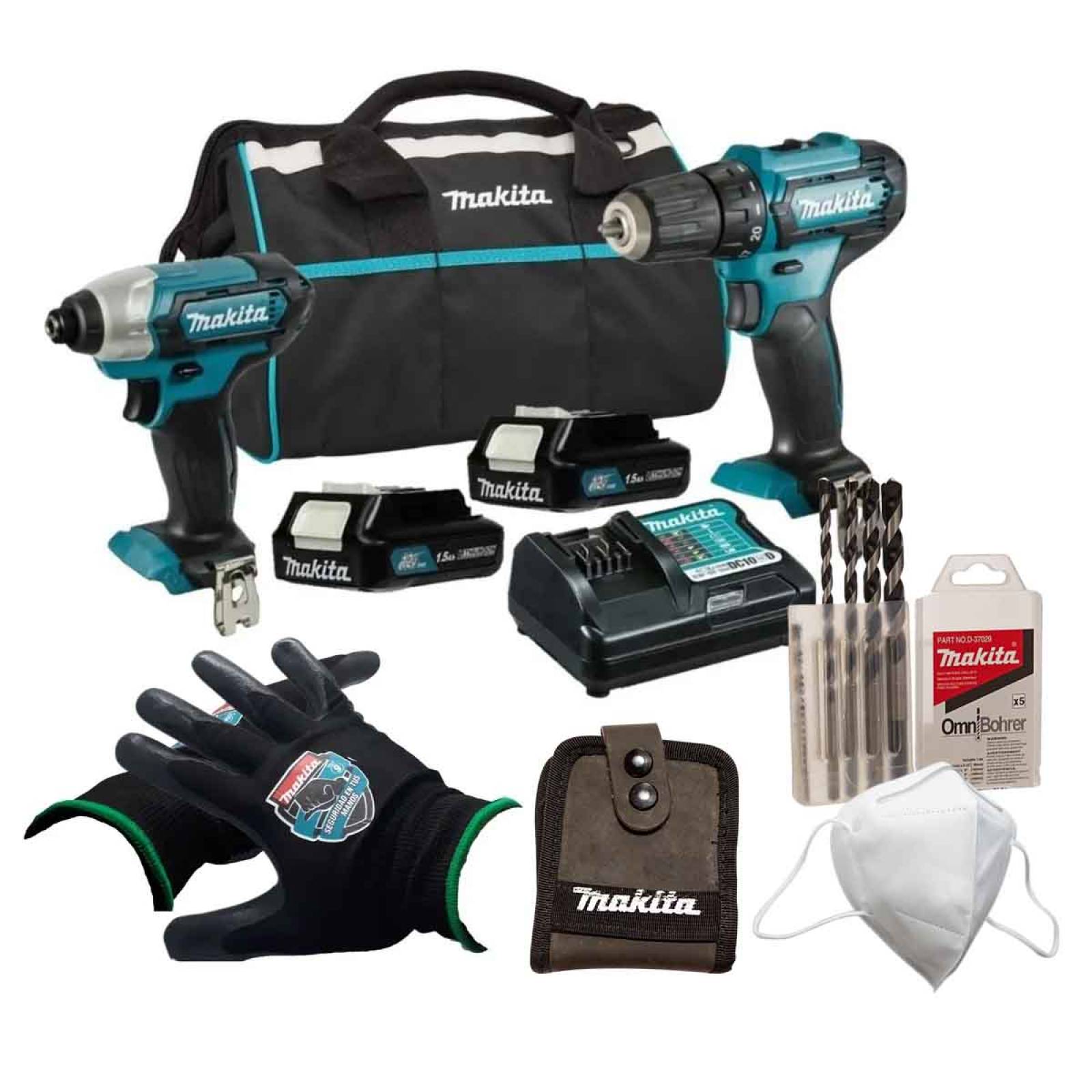 Rotomartillo Taladro Llave Imapacto Clx228 Guante Kit Brocas 