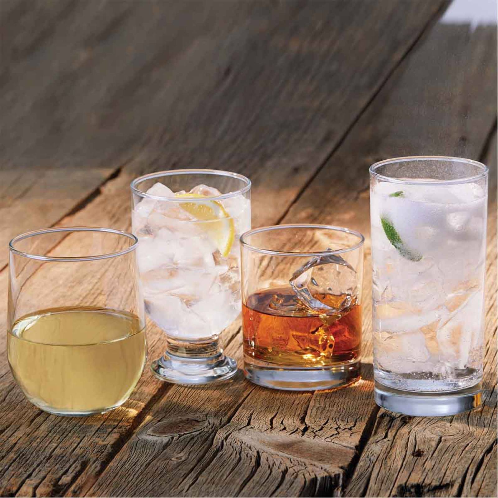 Vasos Copas Para Coctel Bar De Vidrio Juego 16 Pzas Libbey 