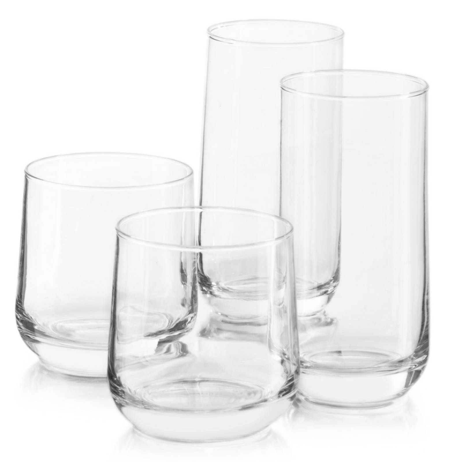 Vasos Altos Cortos Vidrio Para Beber Agua Juego 8 Pzs Cocina 