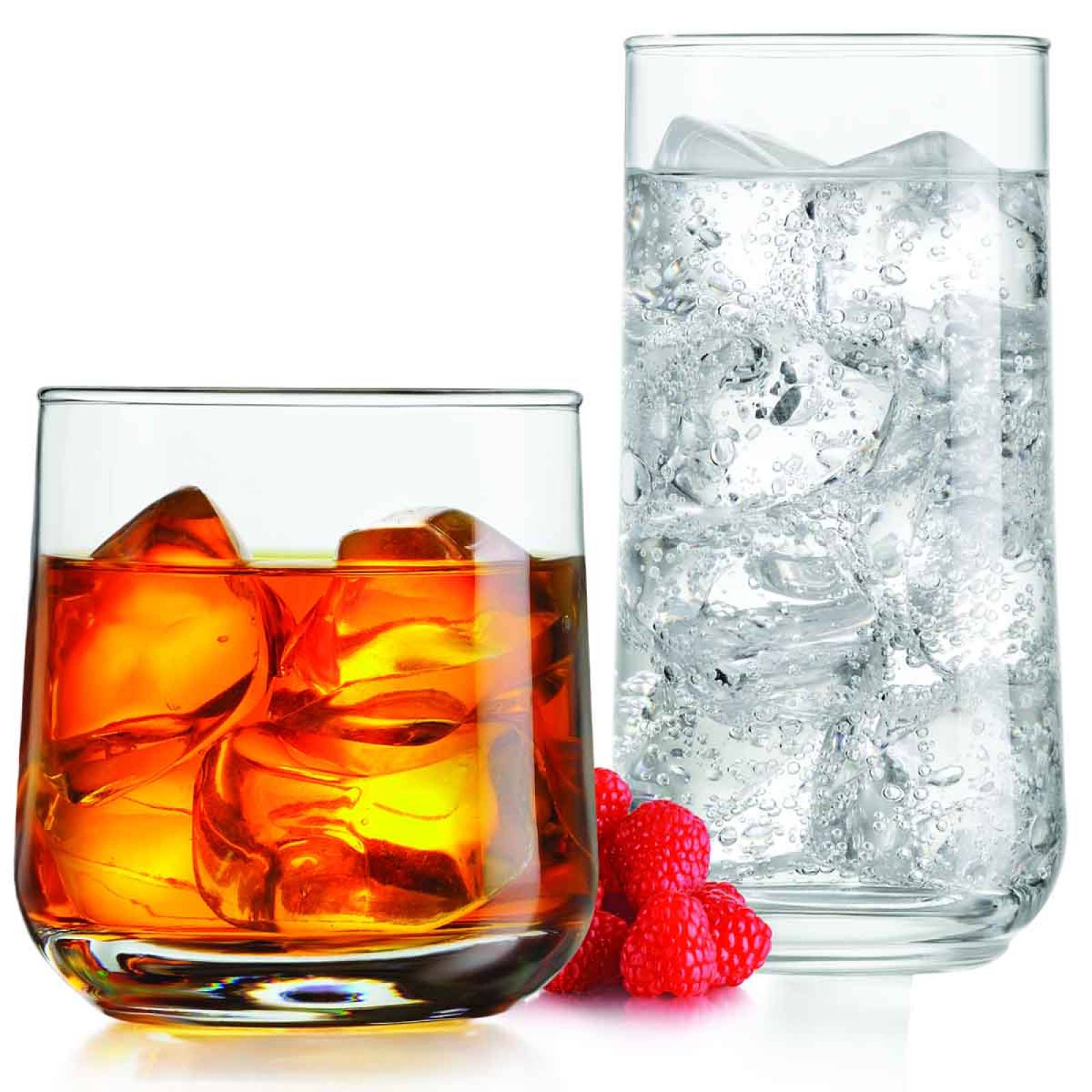Vasos Altos Cortos Vidrio Para Beber Agua Juego 8 Pzs Cocina 